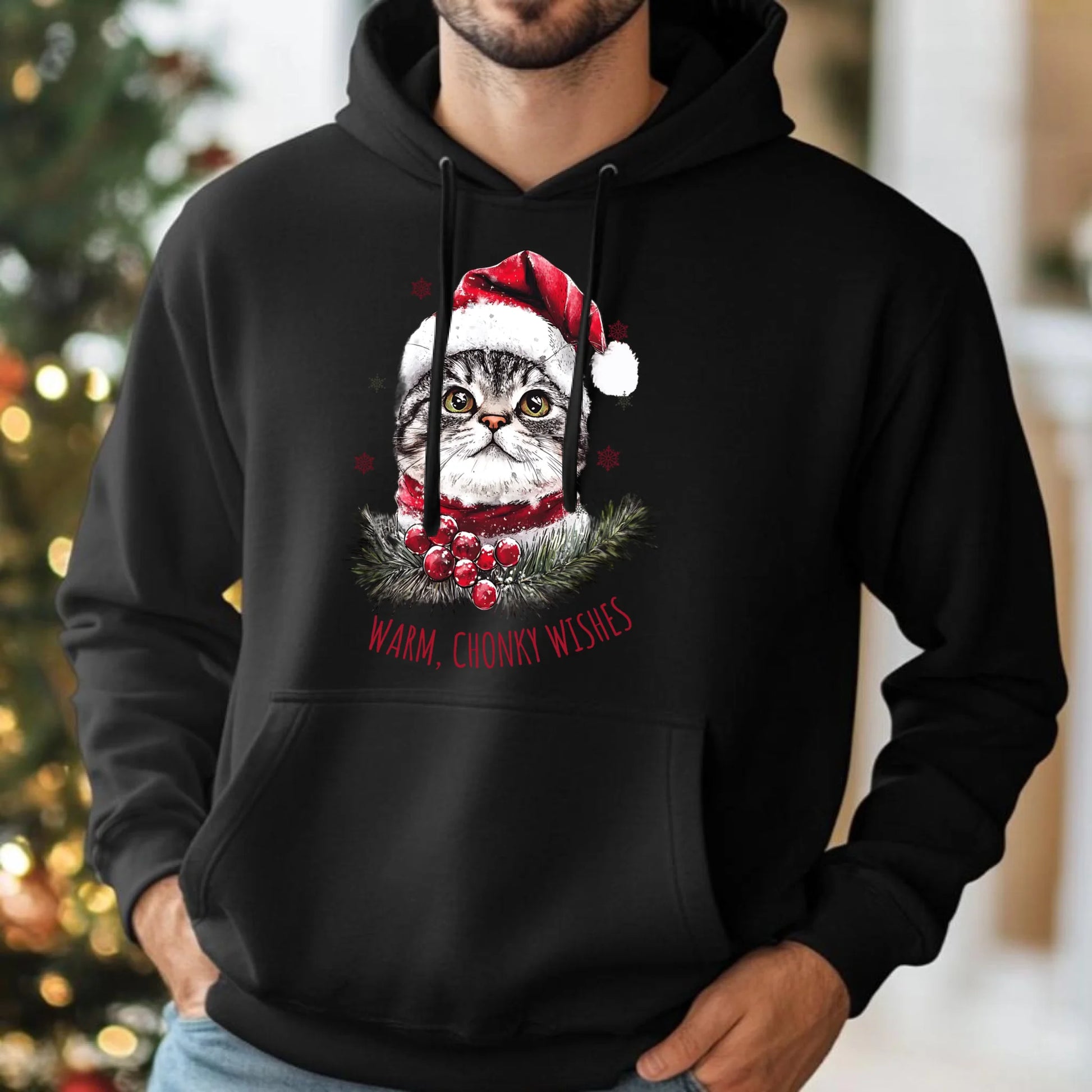 Bluza męska z kapturem świąteczna - Warm, Chonky Wishes BN36 - StoryCups.pl
