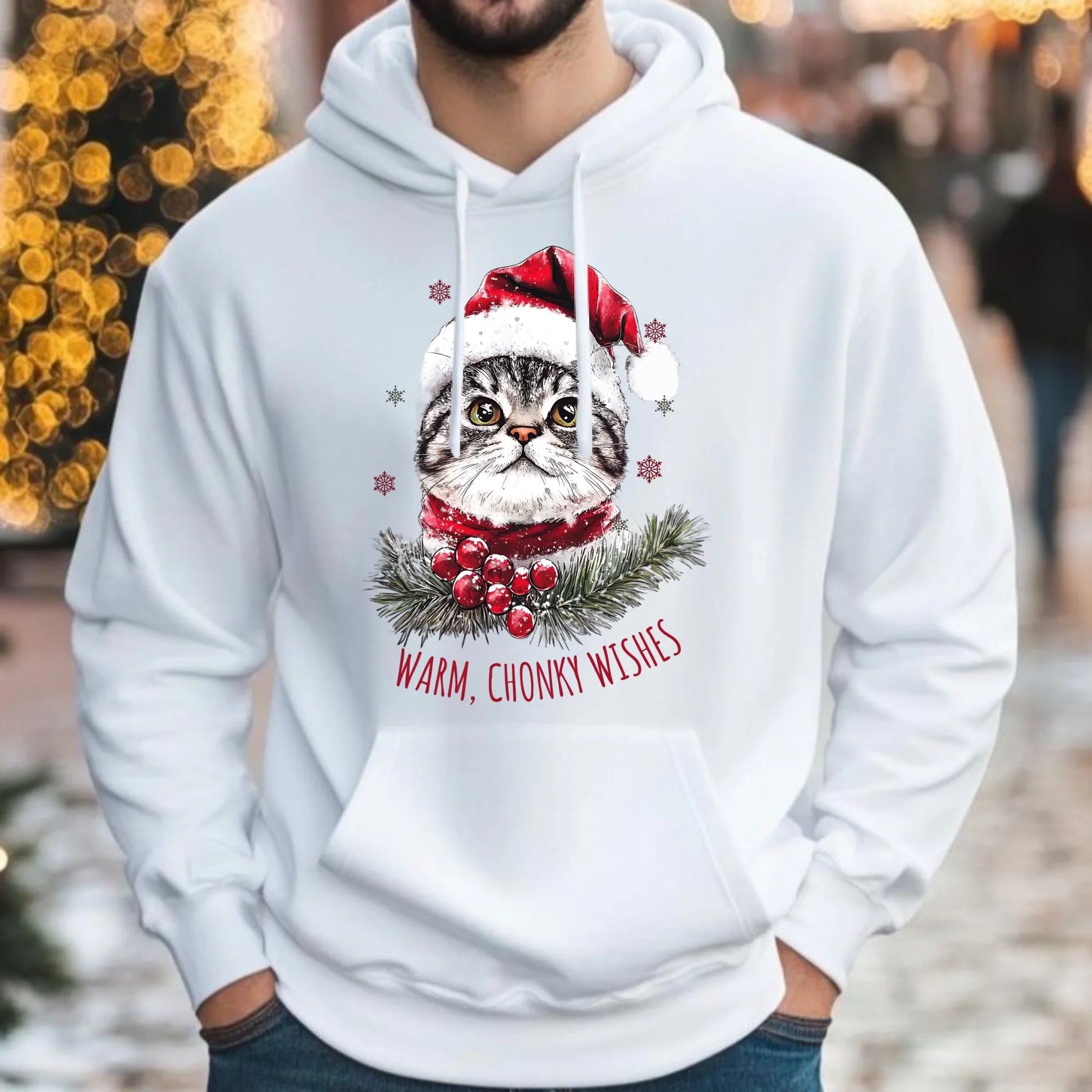 Bluza męska z kapturem świąteczna - Warm, Chonky Wishes BN36 - StoryCups.pl