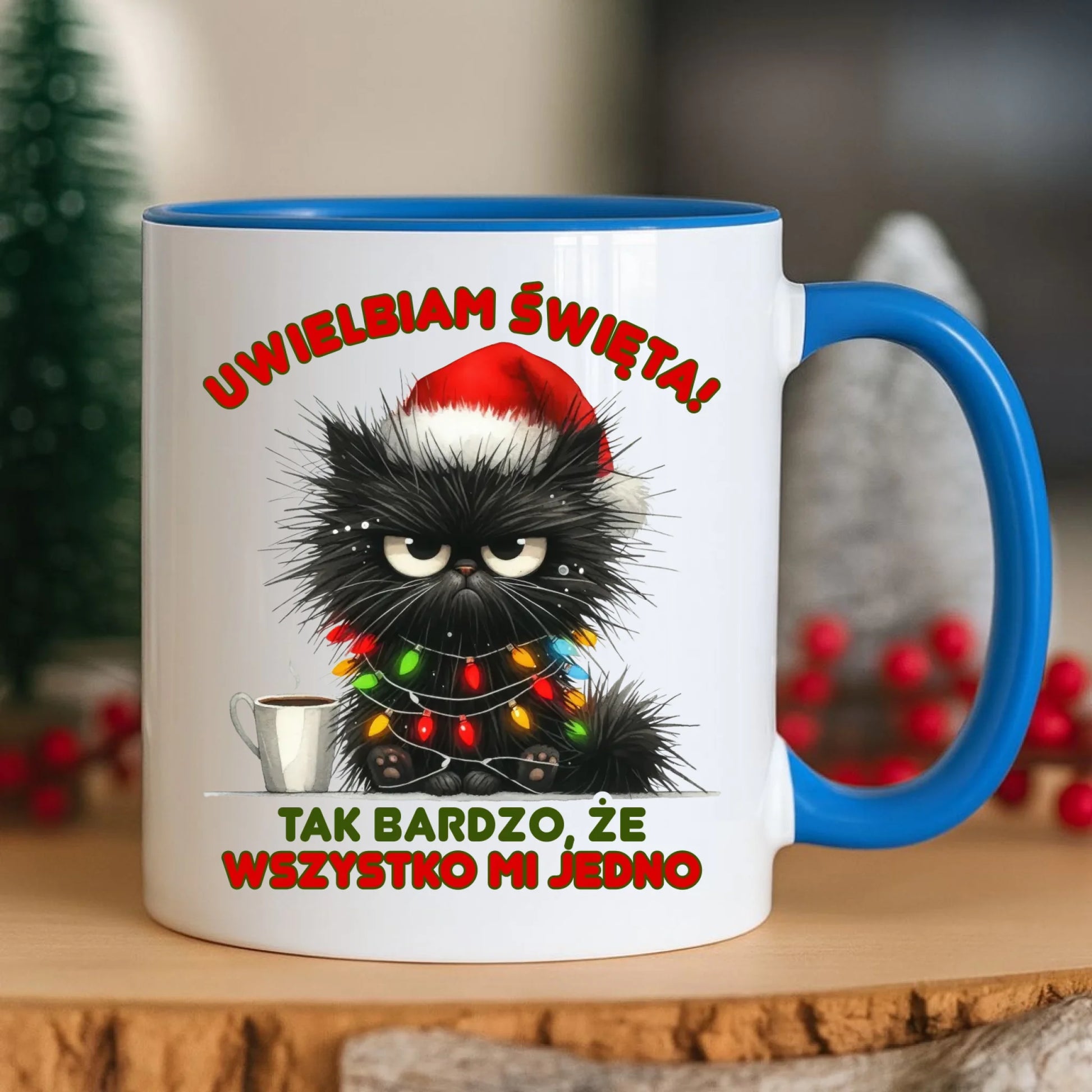 Kubek świąteczny - Kot Maruda Wszystko mi jedno BN35 - StoryCups.pl
