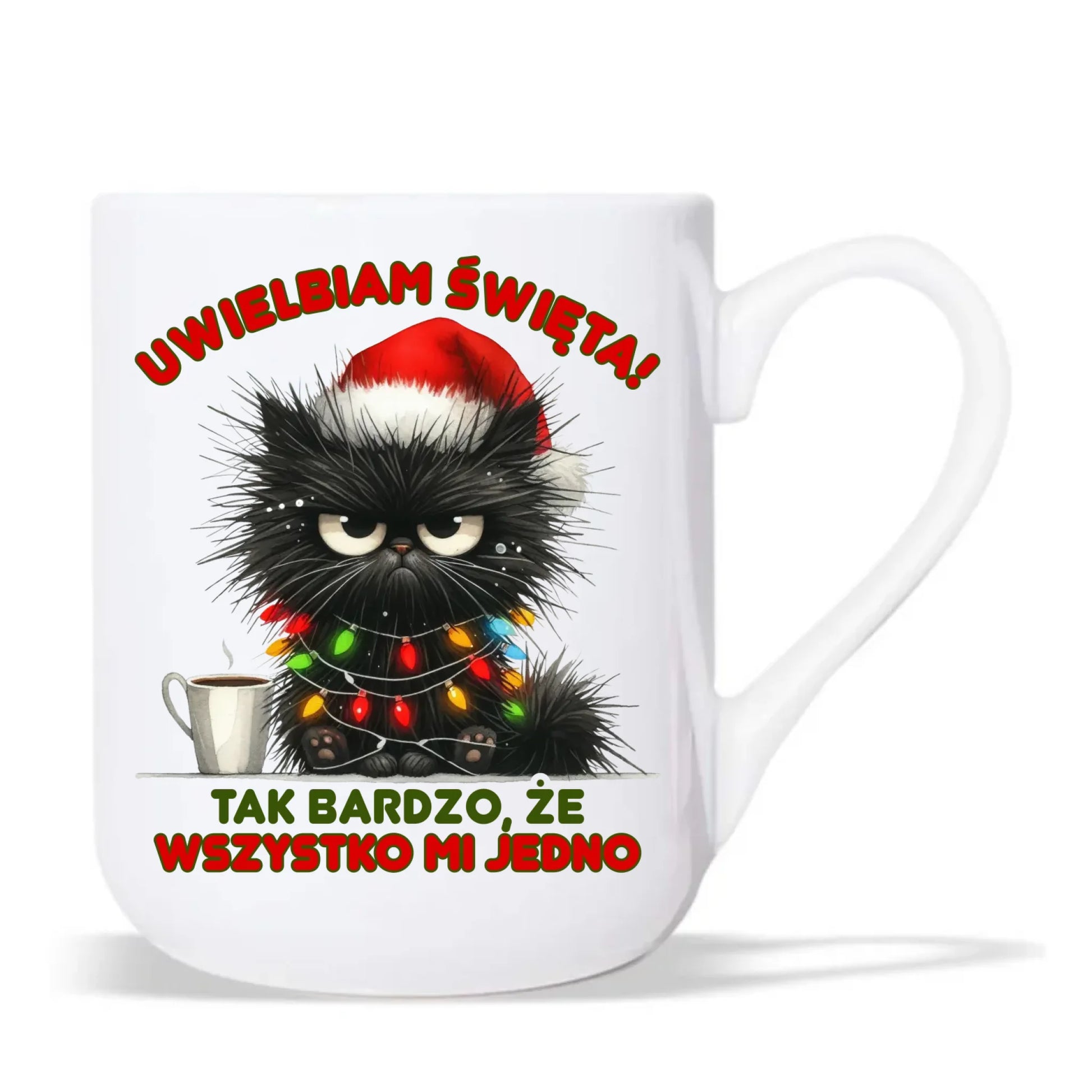 Kubek elegant świąteczny - Kot Maruda Wszystko mi jedno BN35 - StoryCups.pl