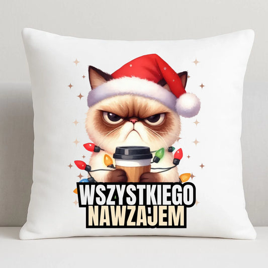 Poduszka świąteczna - Grumpy Cat Wszystkiego nawzajem BN33 - StoryCups.pl
