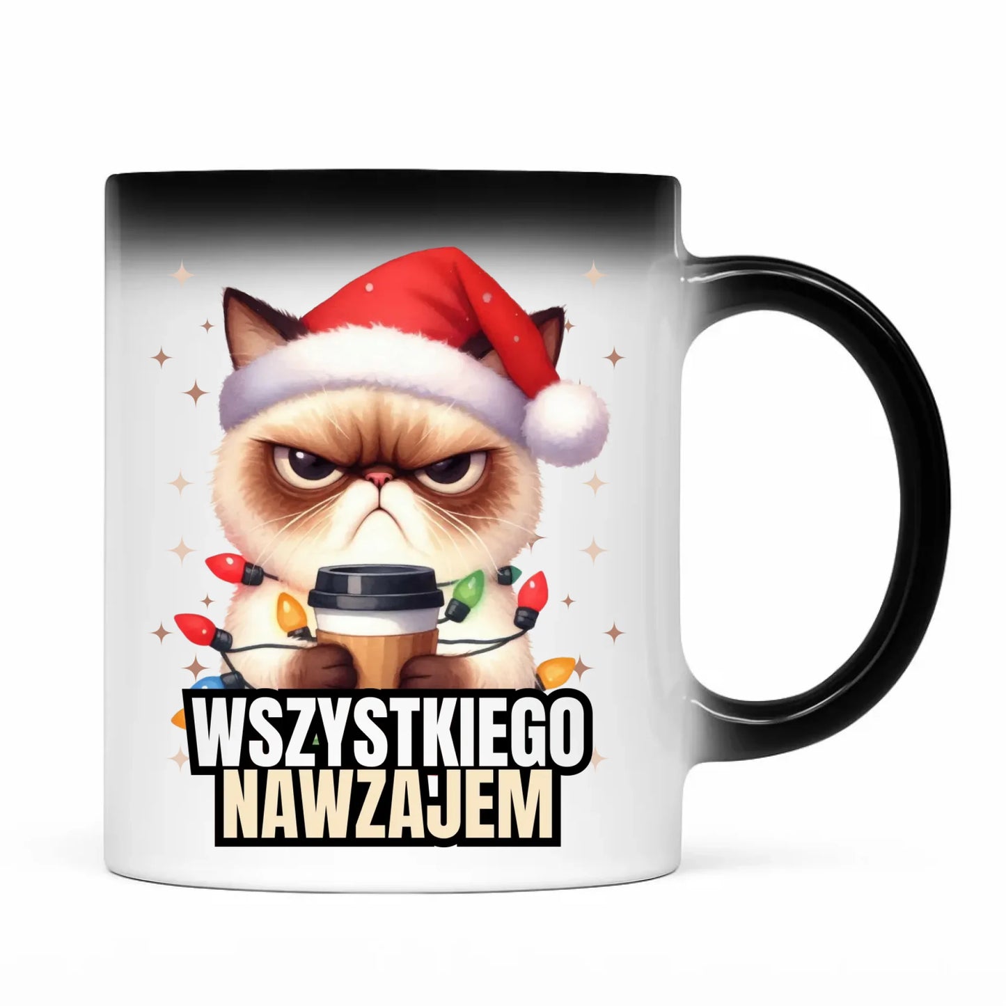Kubek magiczny świąteczny - Grumpy Cat Wszystkiego nawzajem BN33 - StoryCups.pl