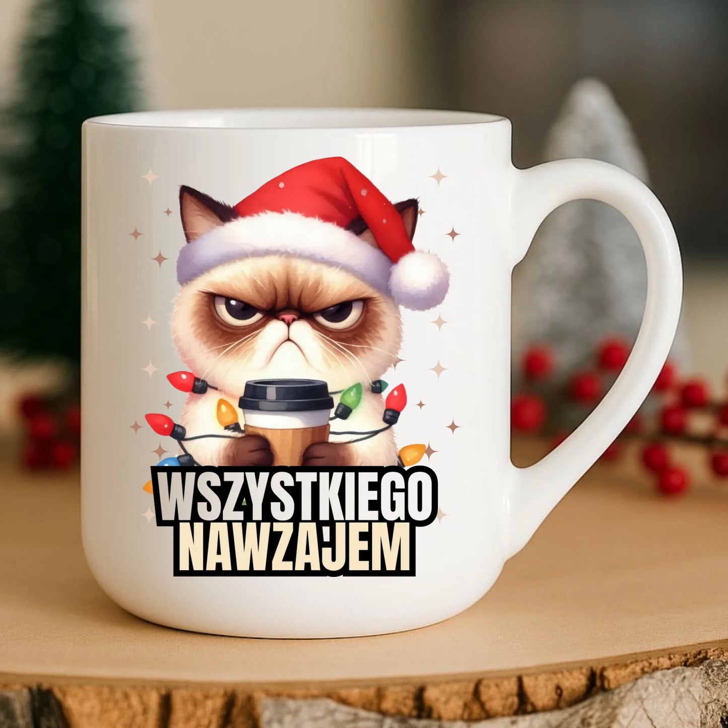 Kubek elegant świąteczny - Grumpy Cat Wszystkiego nawzajem BN33 - StoryCups.pl