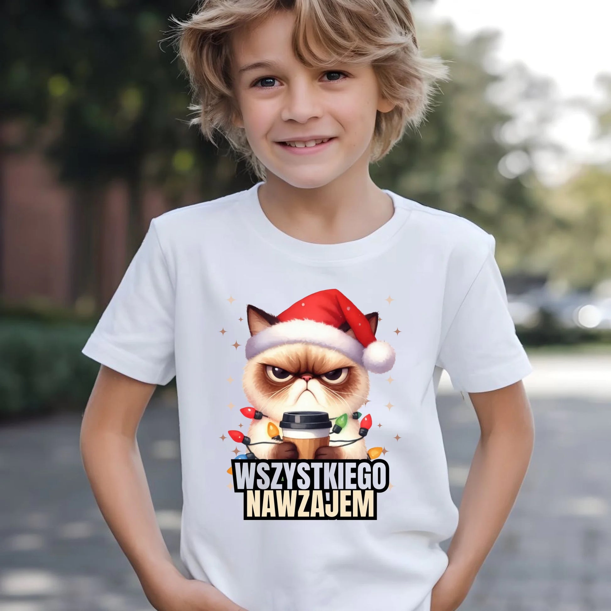 Koszulka dziecięca świąteczna - Grumpy Cat Wszystkiego nawzajem BN33 - StoryCups.pl