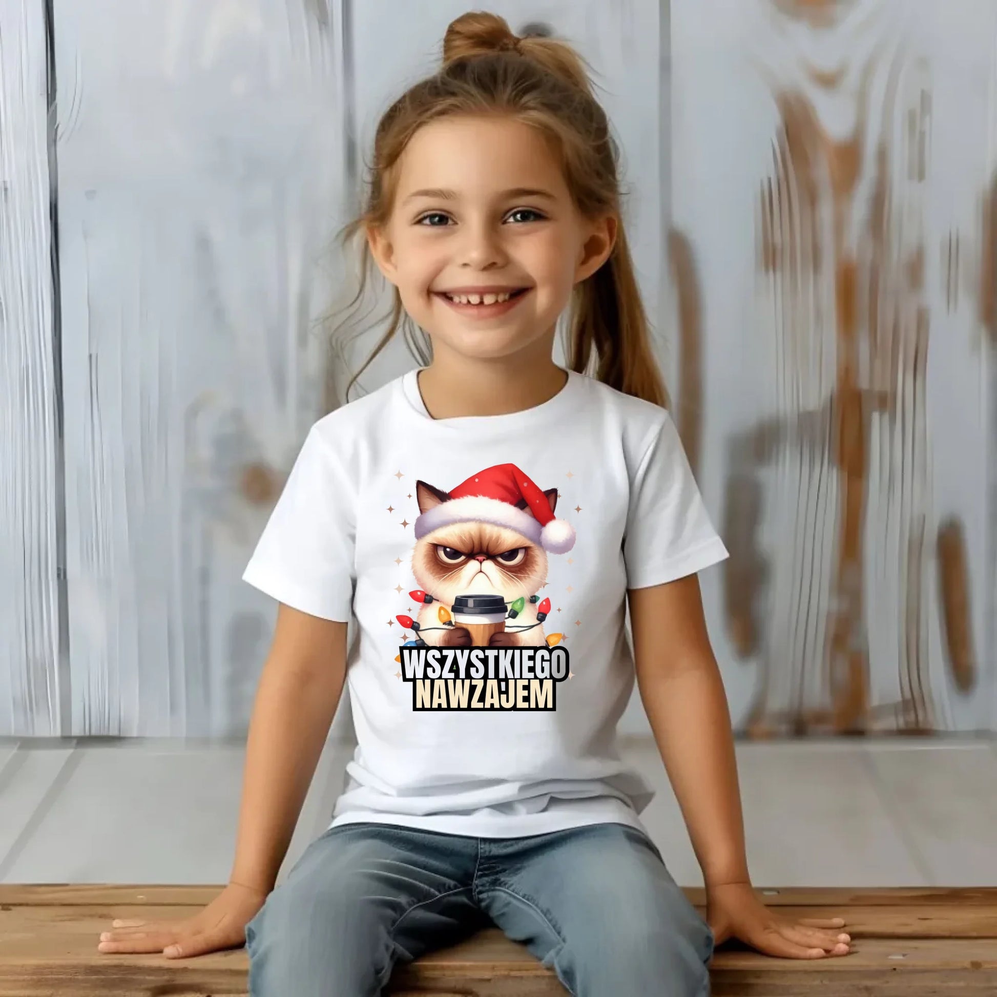 Koszulka dziecięca świąteczna - Grumpy Cat Wszystkiego nawzajem BN33 - StoryCups.pl