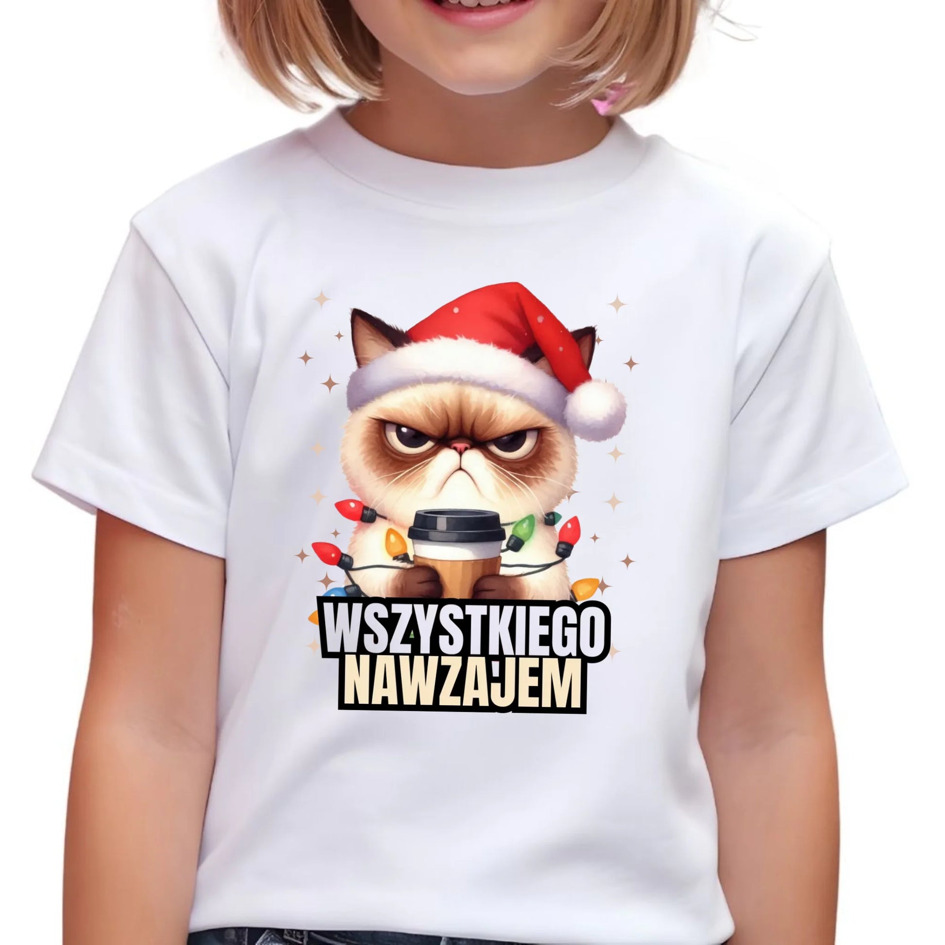 Koszulka dziecięca świąteczna - Grumpy Cat Wszystkiego nawzajem BN33 - StoryCups.pl