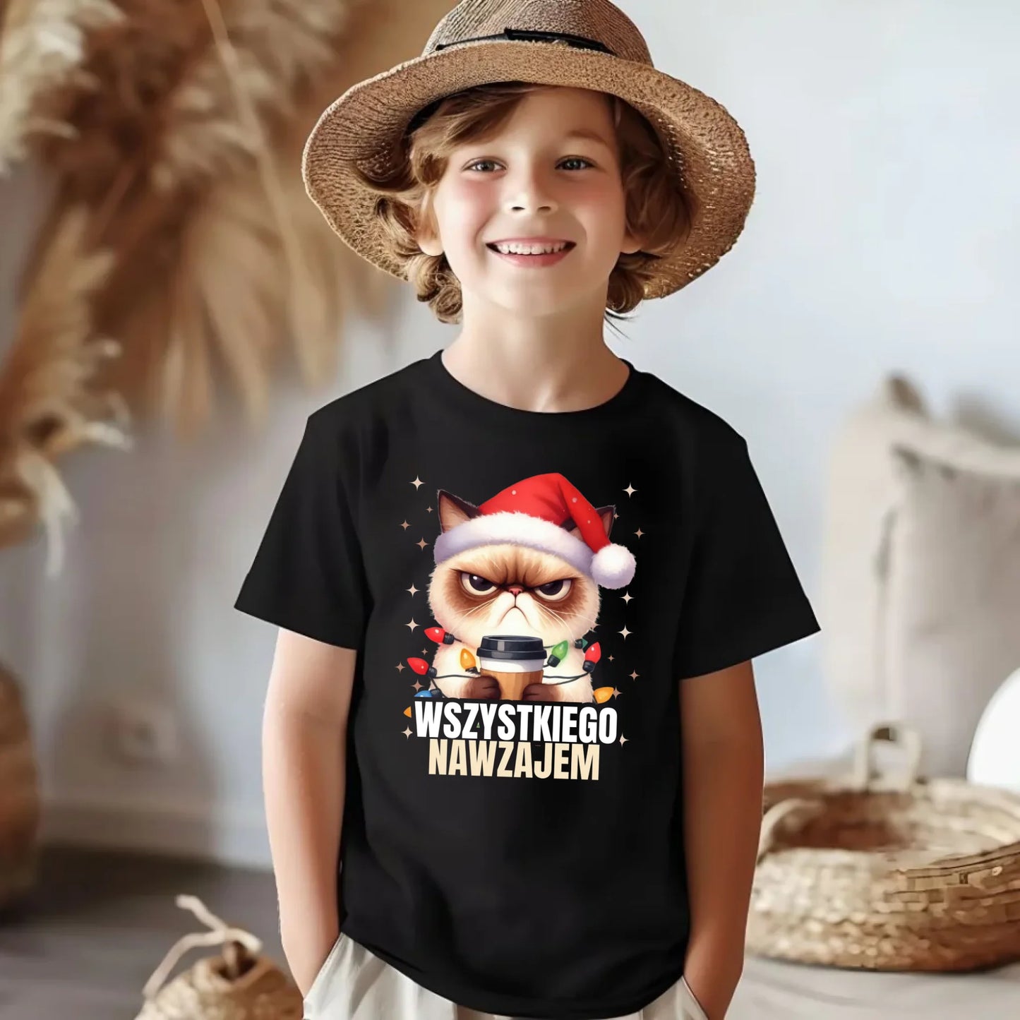 Koszulka dziecięca świąteczna - Grumpy Cat Wszystkiego nawzajem BN33 - StoryCups.pl