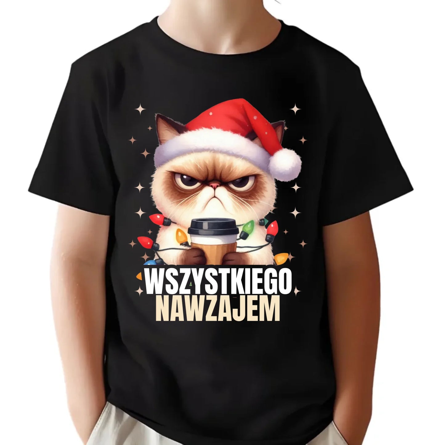 Koszulka dziecięca świąteczna - Grumpy Cat Wszystkiego nawzajem BN33 - StoryCups.pl