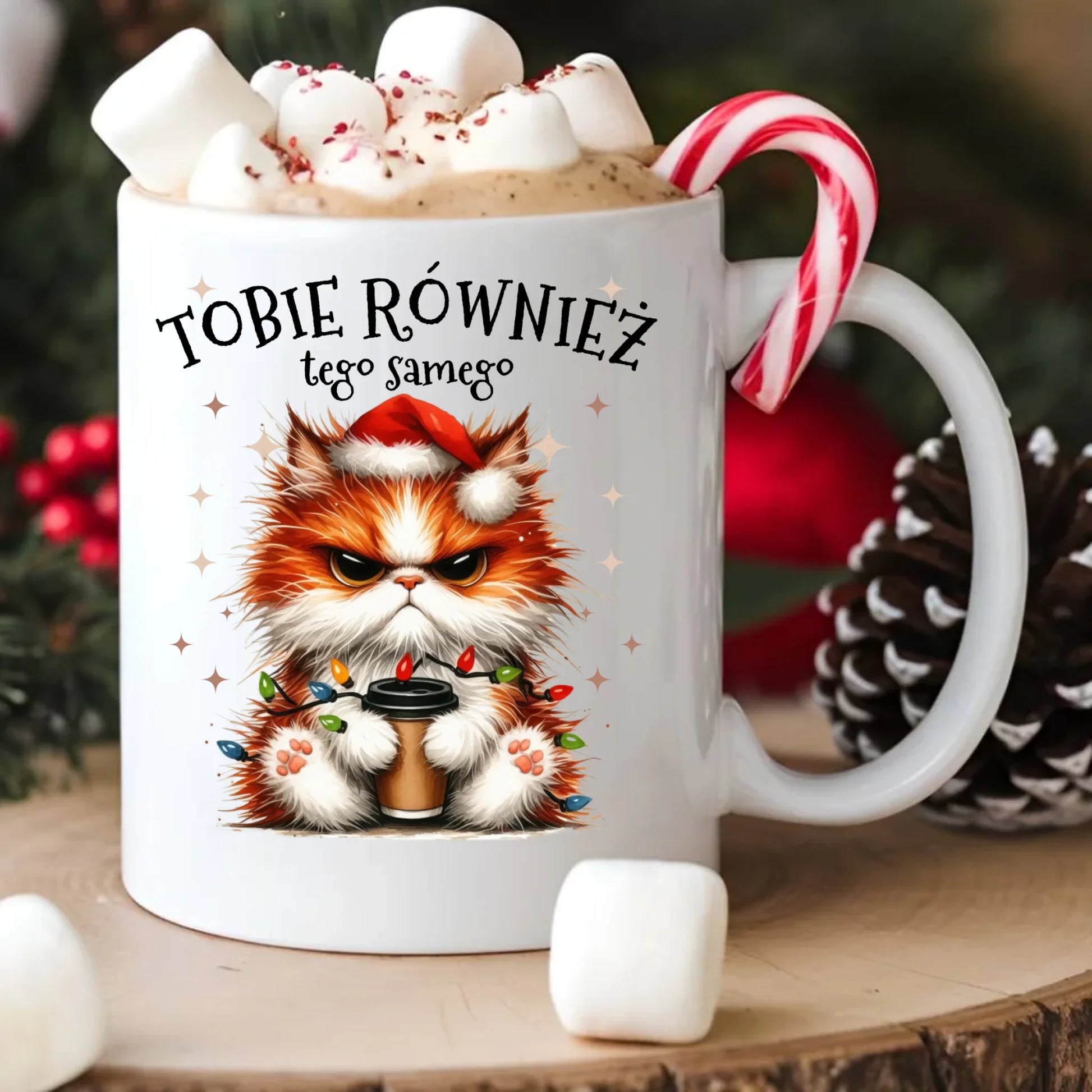 Kubek świąteczny - Grumpy Cat Tobie również tego samego BN32 - StoryCups.pl