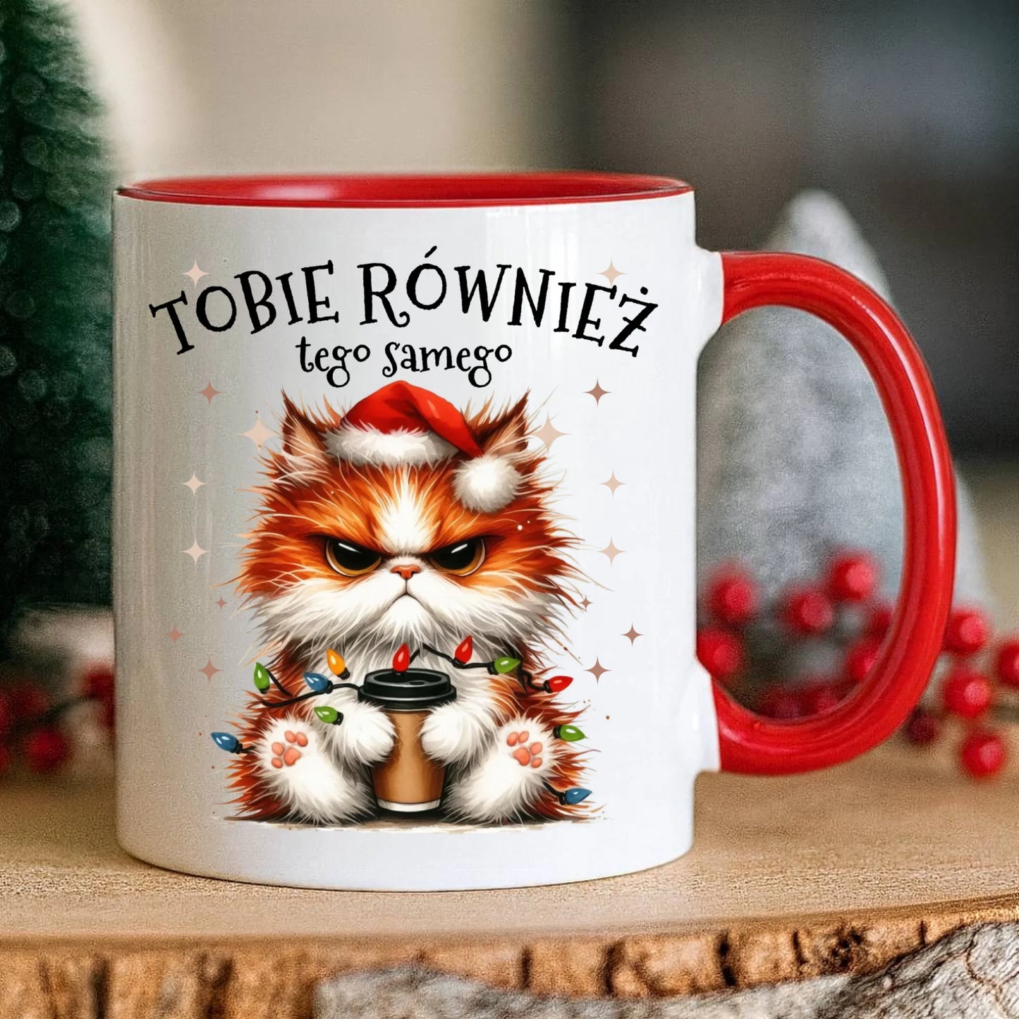 Kubek świąteczny - Grumpy Cat Tobie również tego samego BN32 - StoryCups.pl