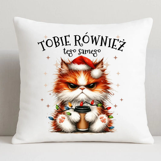 Poduszka świąteczna - Grumpy Cat Tobie również tego samego BN32 - StoryCups.pl