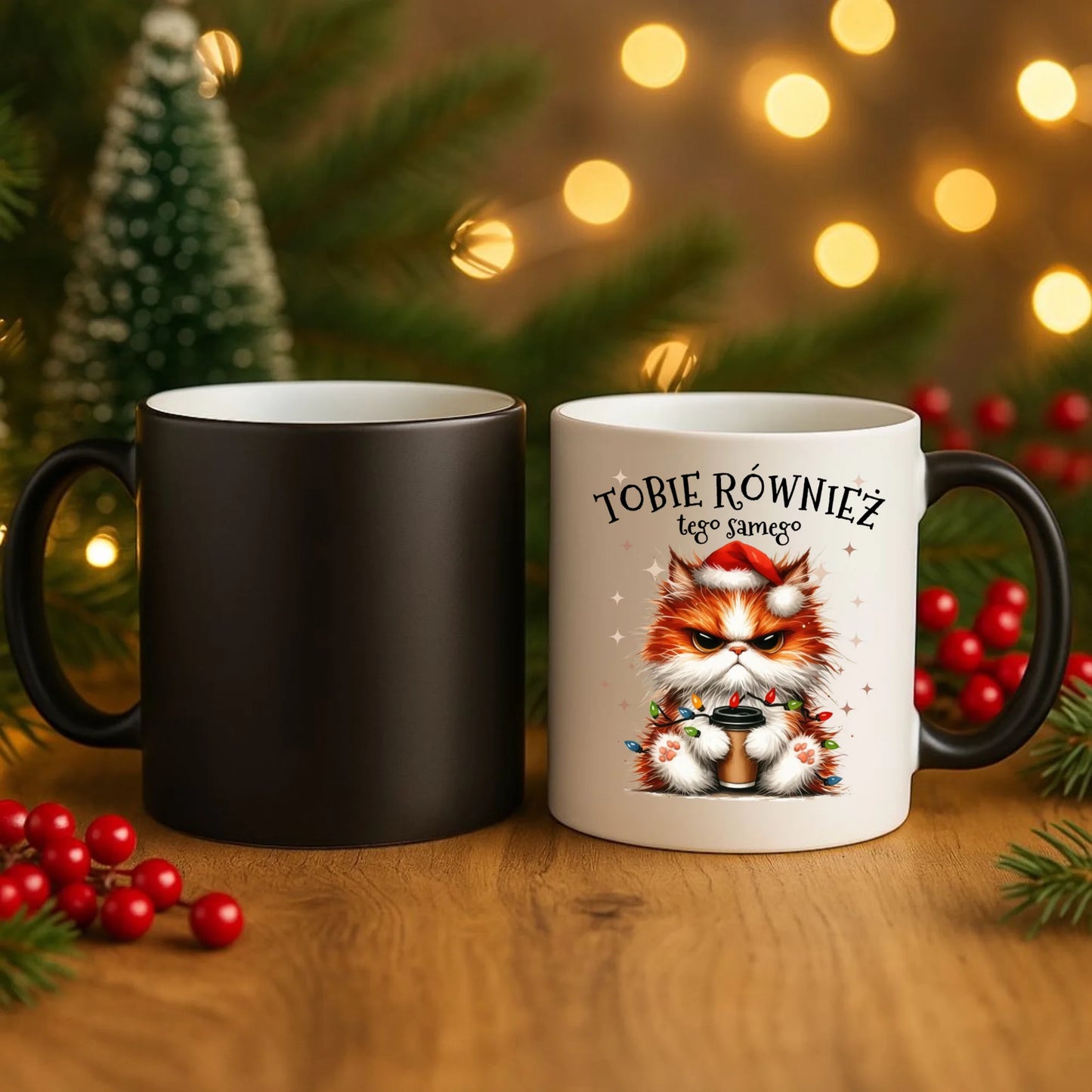 Kubek magiczny świąteczny - Grumpy Cat Tobie również tego samego BN32 - StoryCups.pl