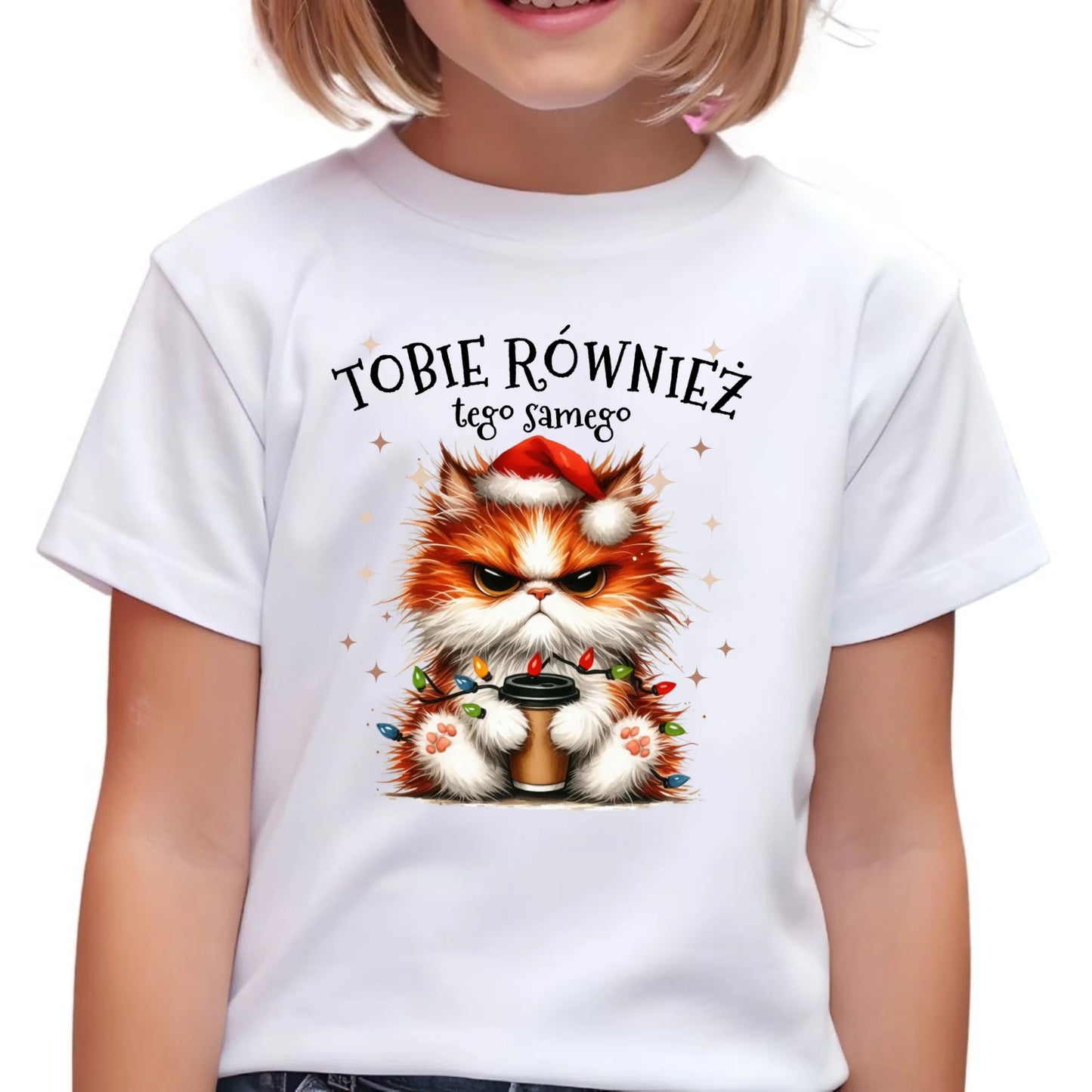 Koszulka dziecięca świąteczna - Grumpy Cat Tobie również tego samego BN32 - StoryCups.pl