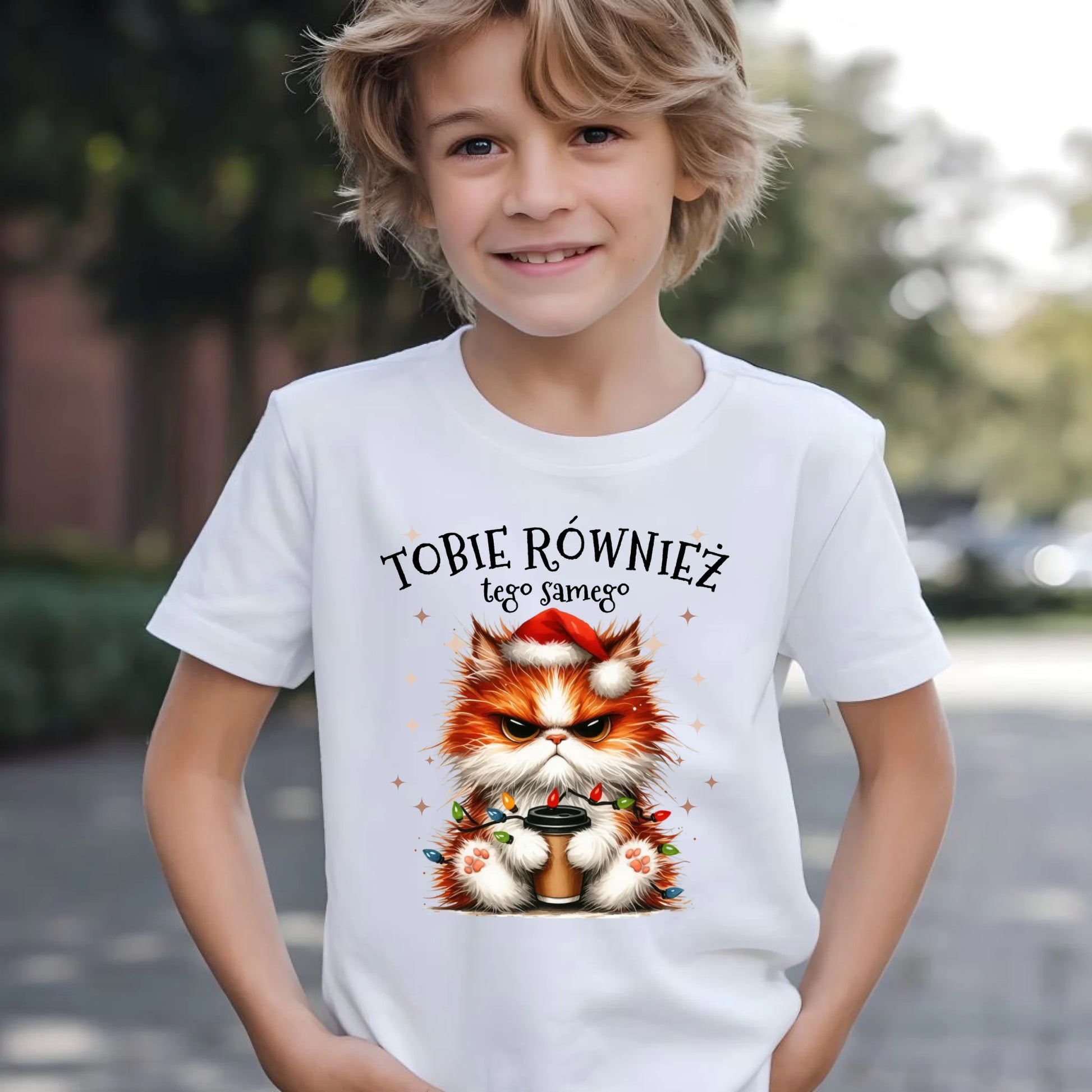 Koszulka dziecięca świąteczna - Grumpy Cat Tobie również tego samego BN32 - StoryCups.pl