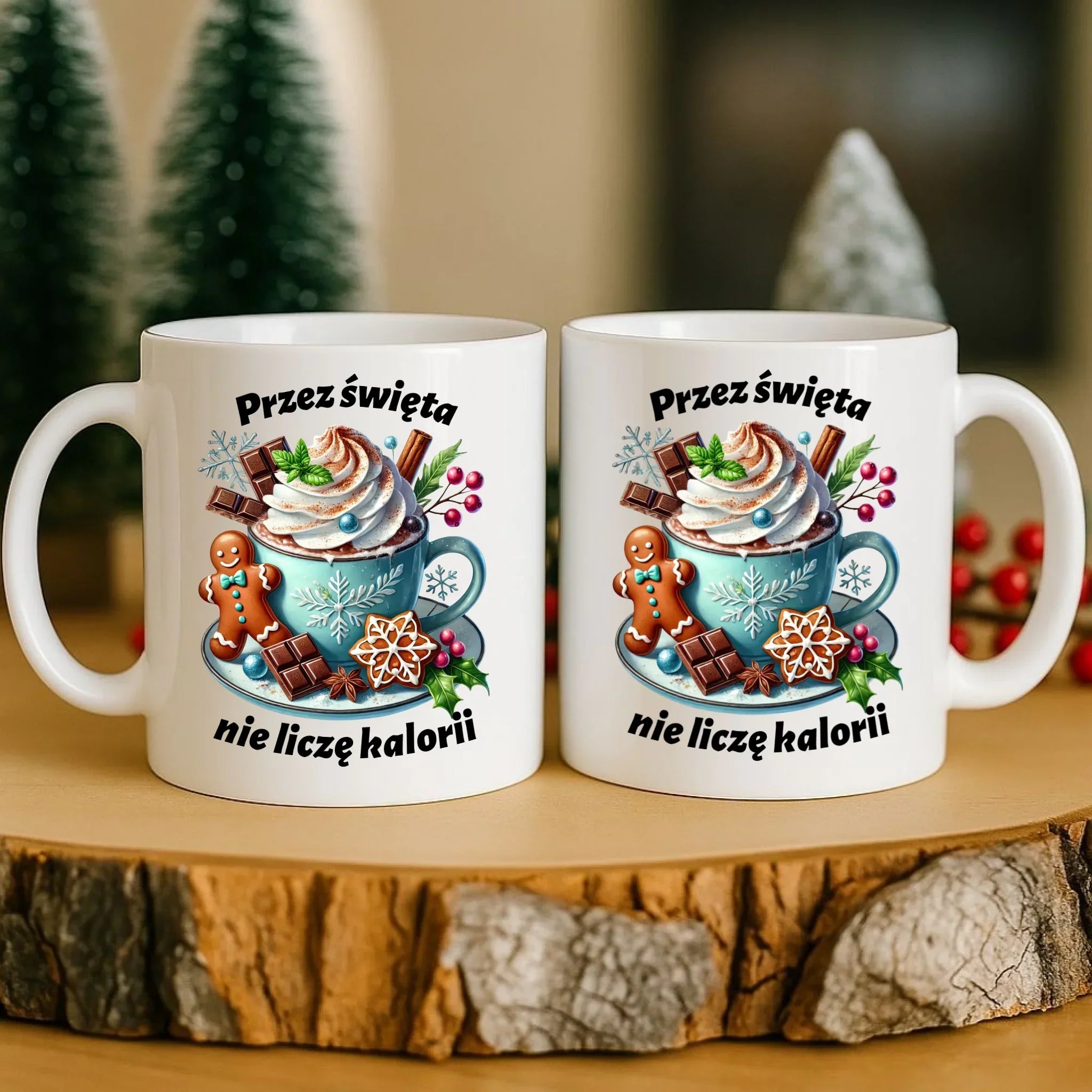 Kubek świąteczny - Przez święta nie liczę kalorii BN31 - StoryCups.pl
