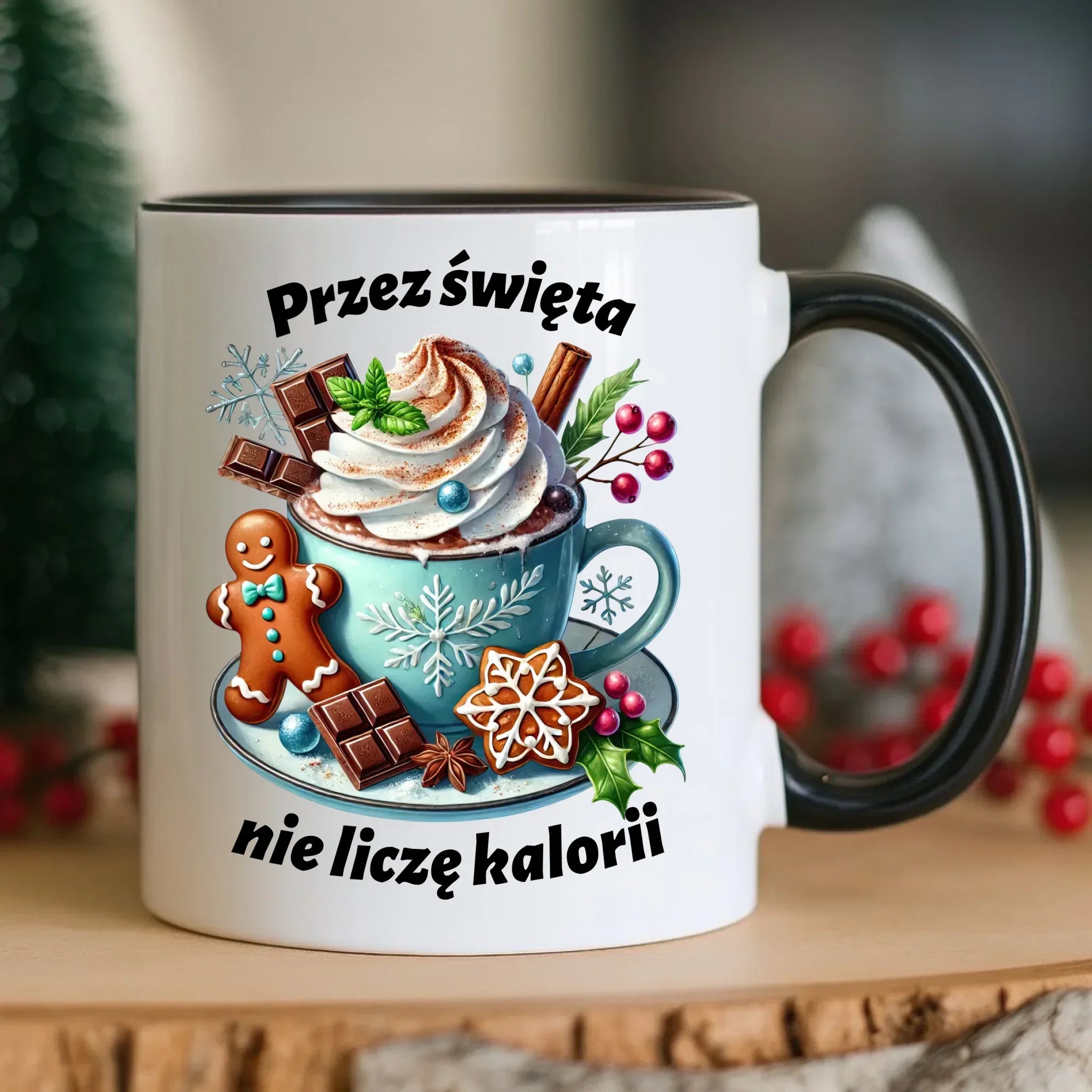Kubek świąteczny - Przez święta nie liczę kalorii BN31 - StoryCups.pl