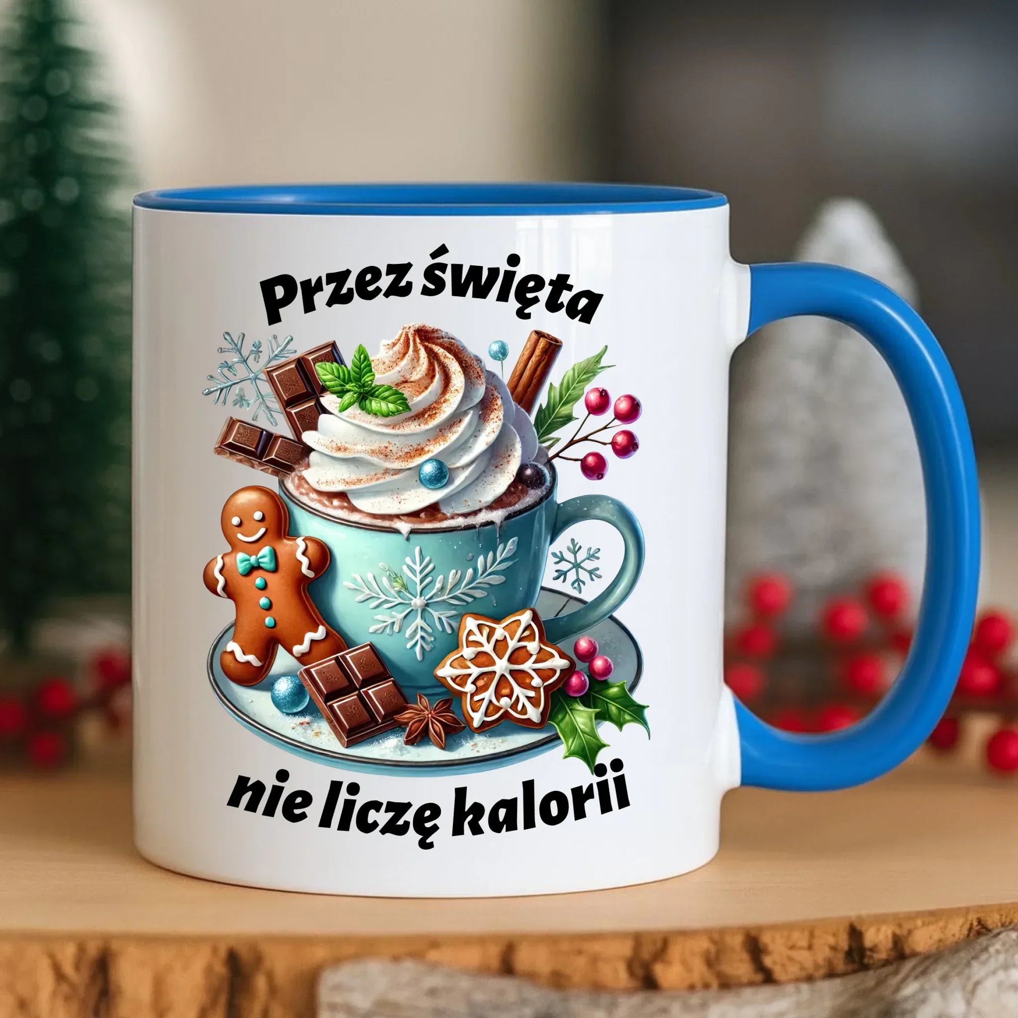 Kubek świąteczny - Przez święta nie liczę kalorii BN31 - StoryCups.pl