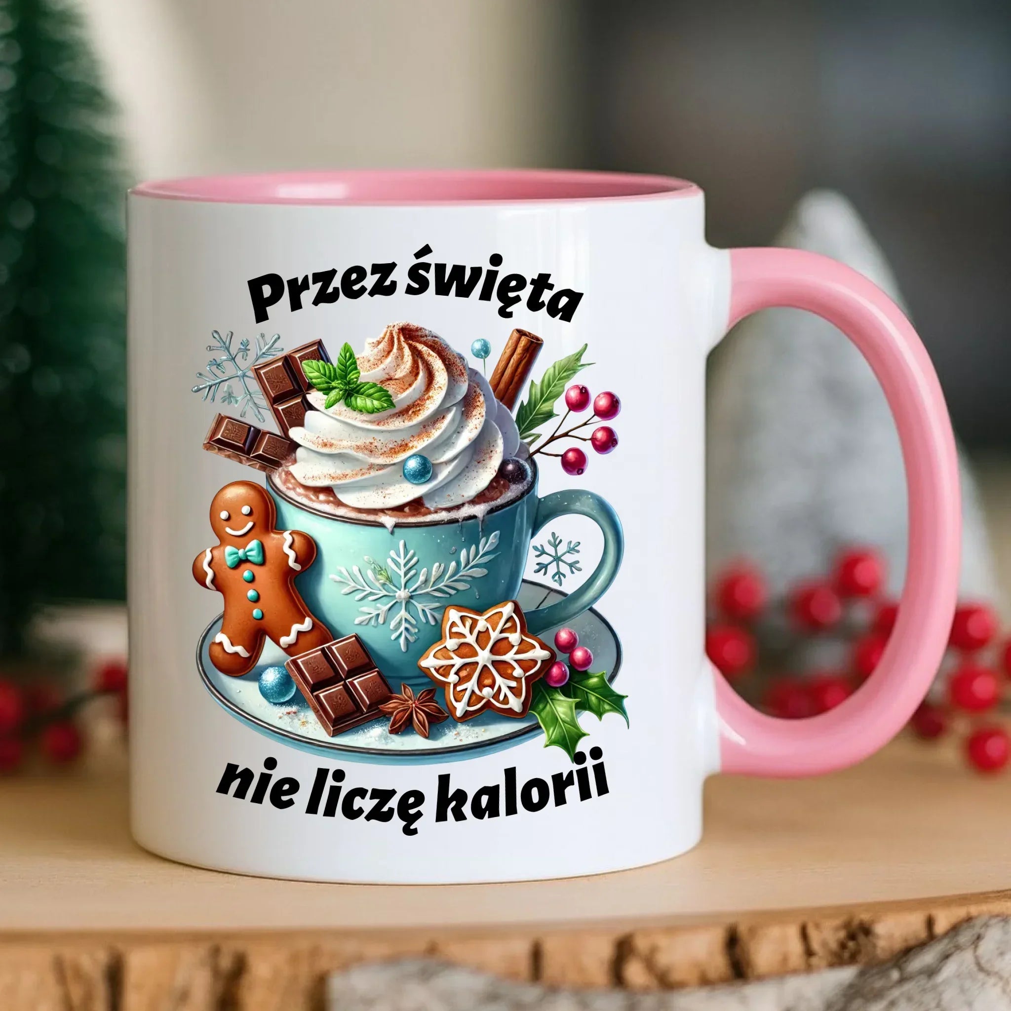 Kubek świąteczny - Przez święta nie liczę kalorii BN31 - StoryCups.pl
