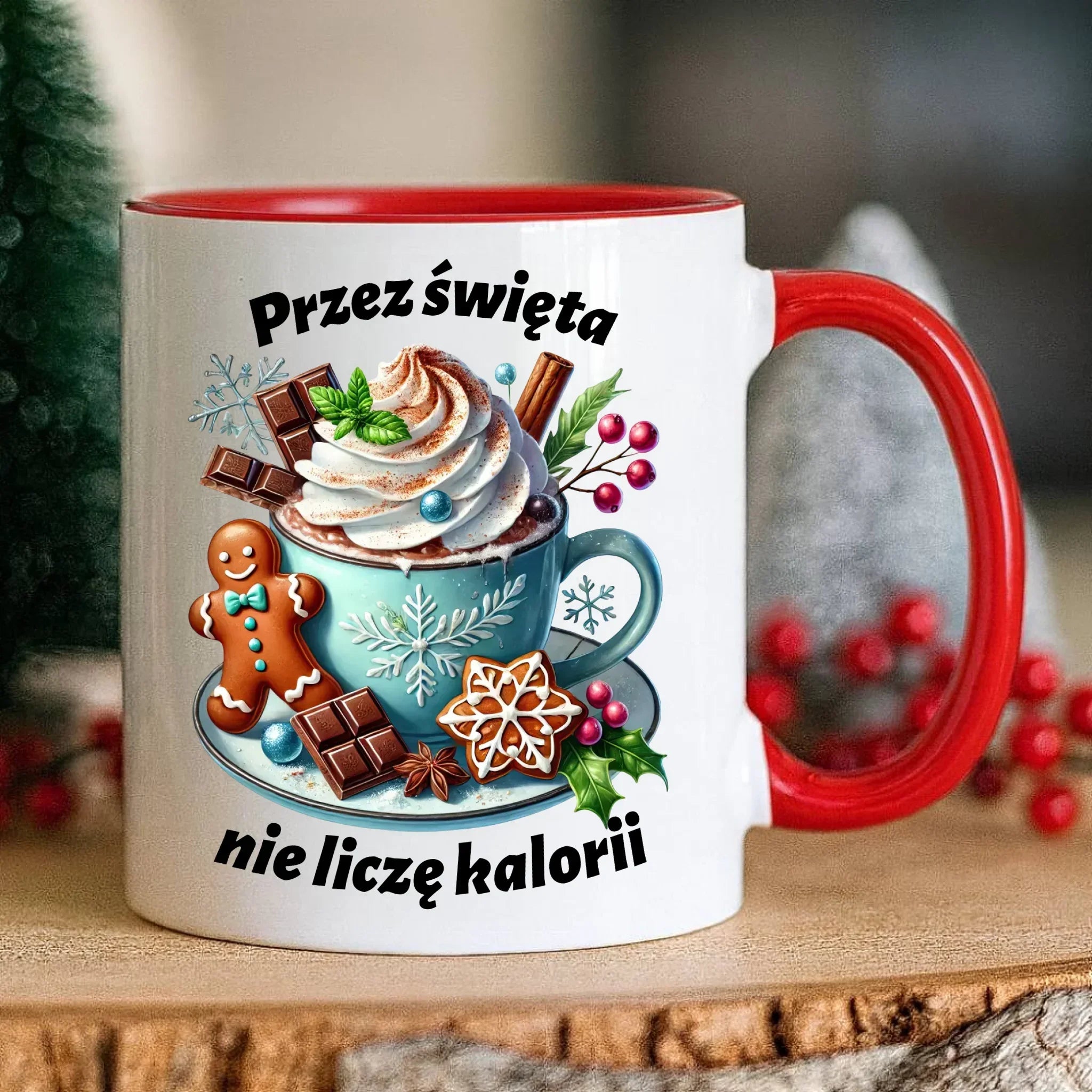 Kubek świąteczny - Przez święta nie liczę kalorii BN31 - StoryCups.pl