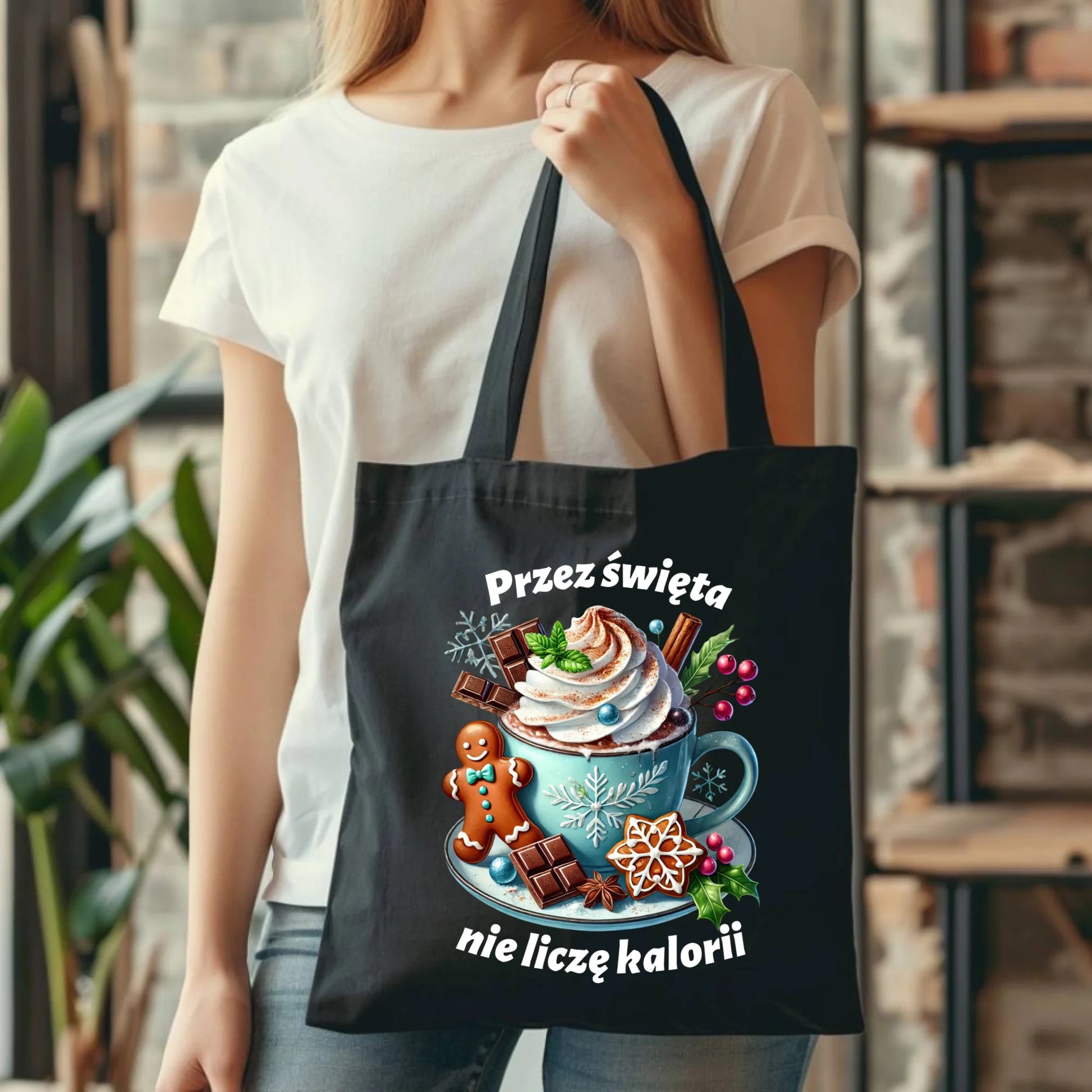 Torba świąteczna - Przez święta nie liczę kalorii BN31 - StoryCups.pl