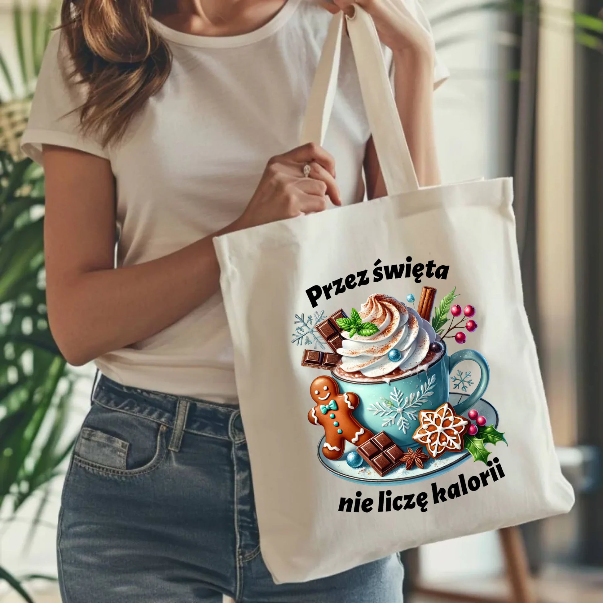 Torba świąteczna - Przez święta nie liczę kalorii BN31 - StoryCups.pl