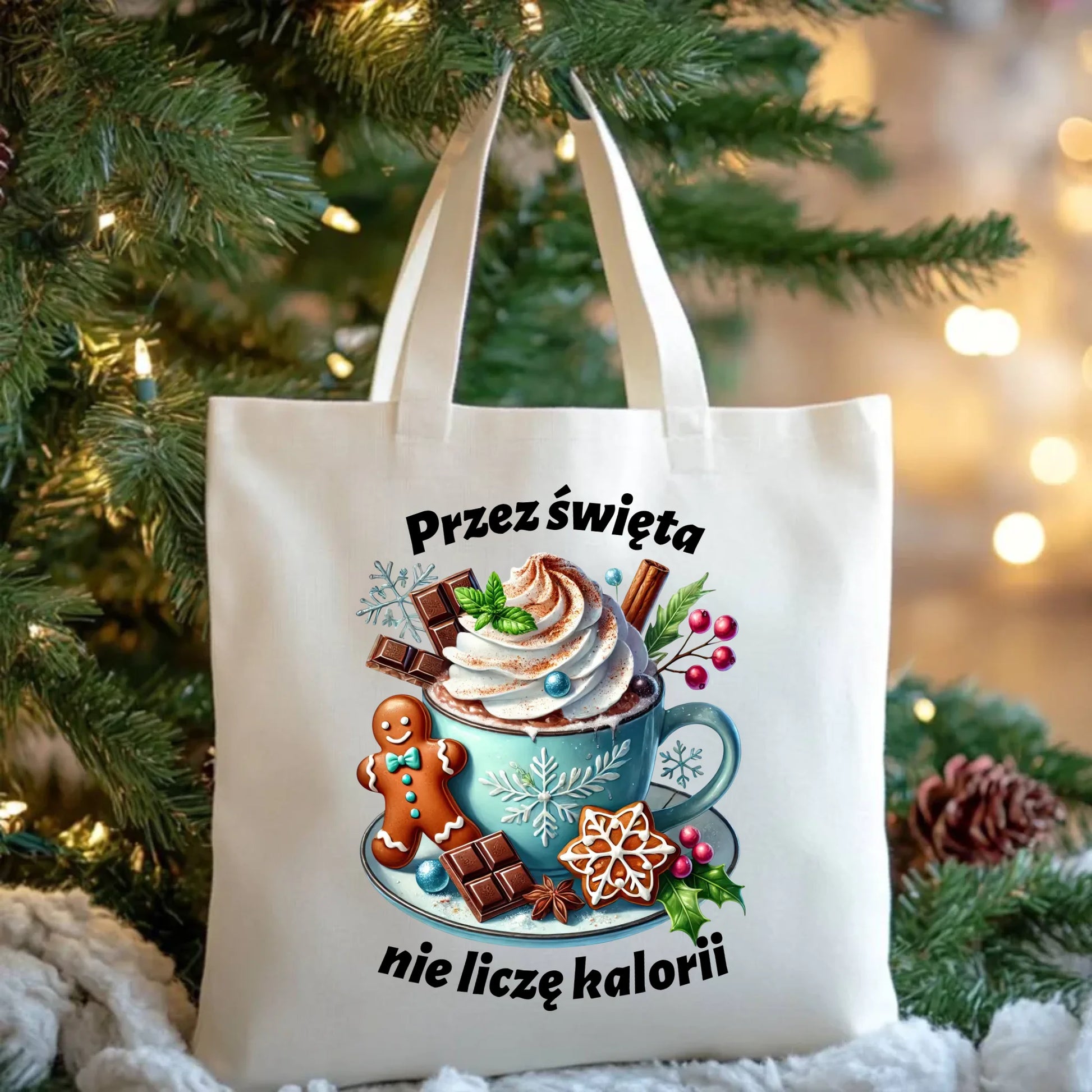 Torba świąteczna - Przez święta nie liczę kalorii BN31 - StoryCups.pl