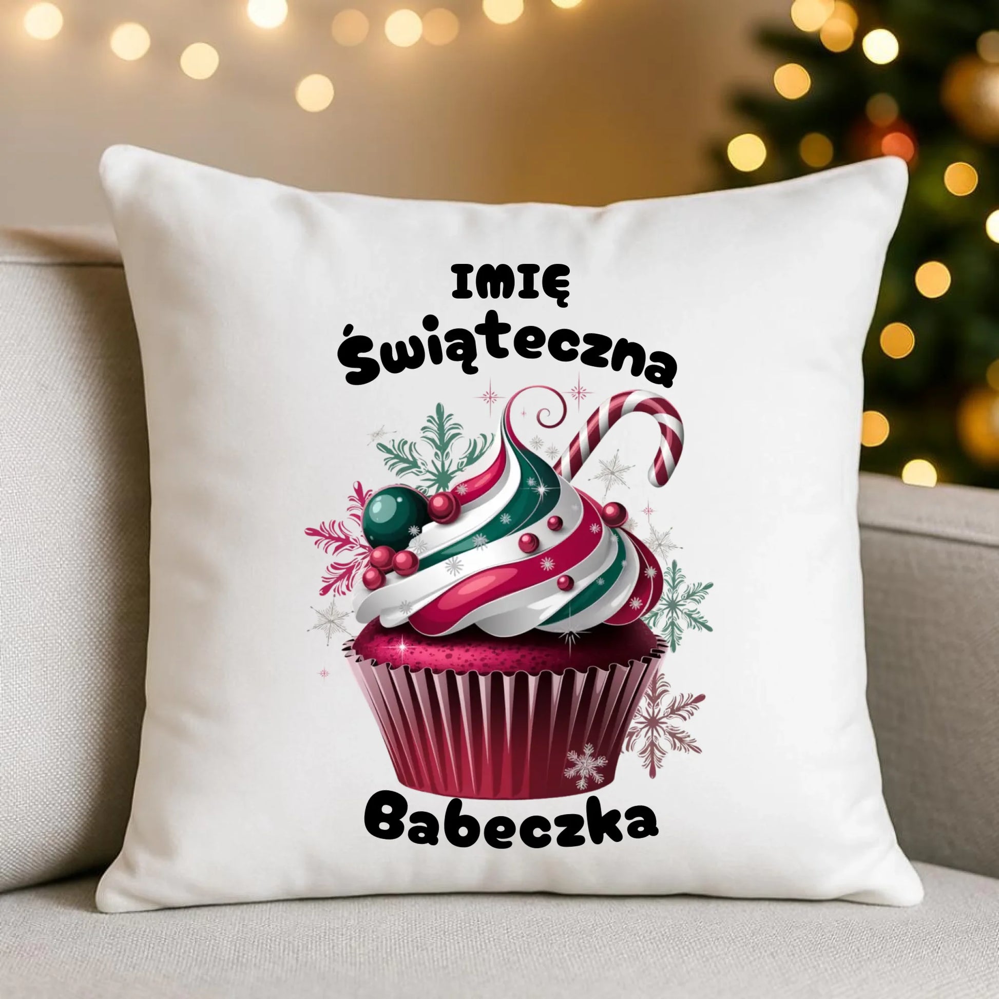 Poduszka na święta - Świąteczna babeczka - personalizowana BN30 - StoryCups.pl