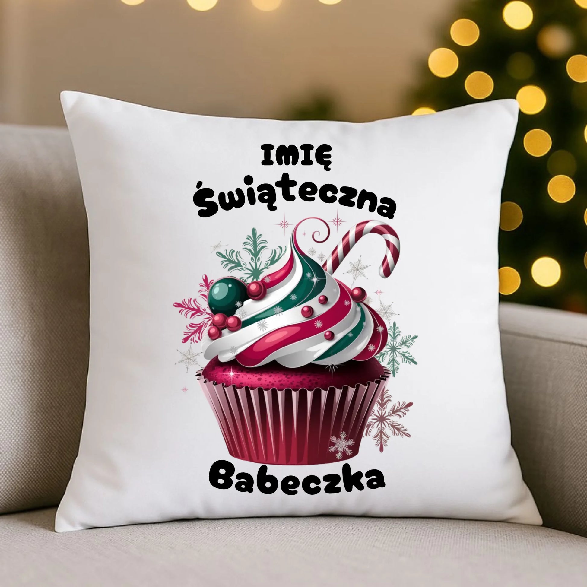 Poduszka na święta - Świąteczna babeczka - personalizowana BN30 - StoryCups.pl