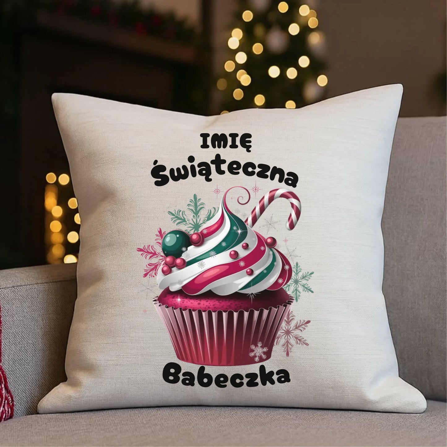 Poduszka na święta - Świąteczna babeczka - personalizowana BN30 - StoryCups.pl