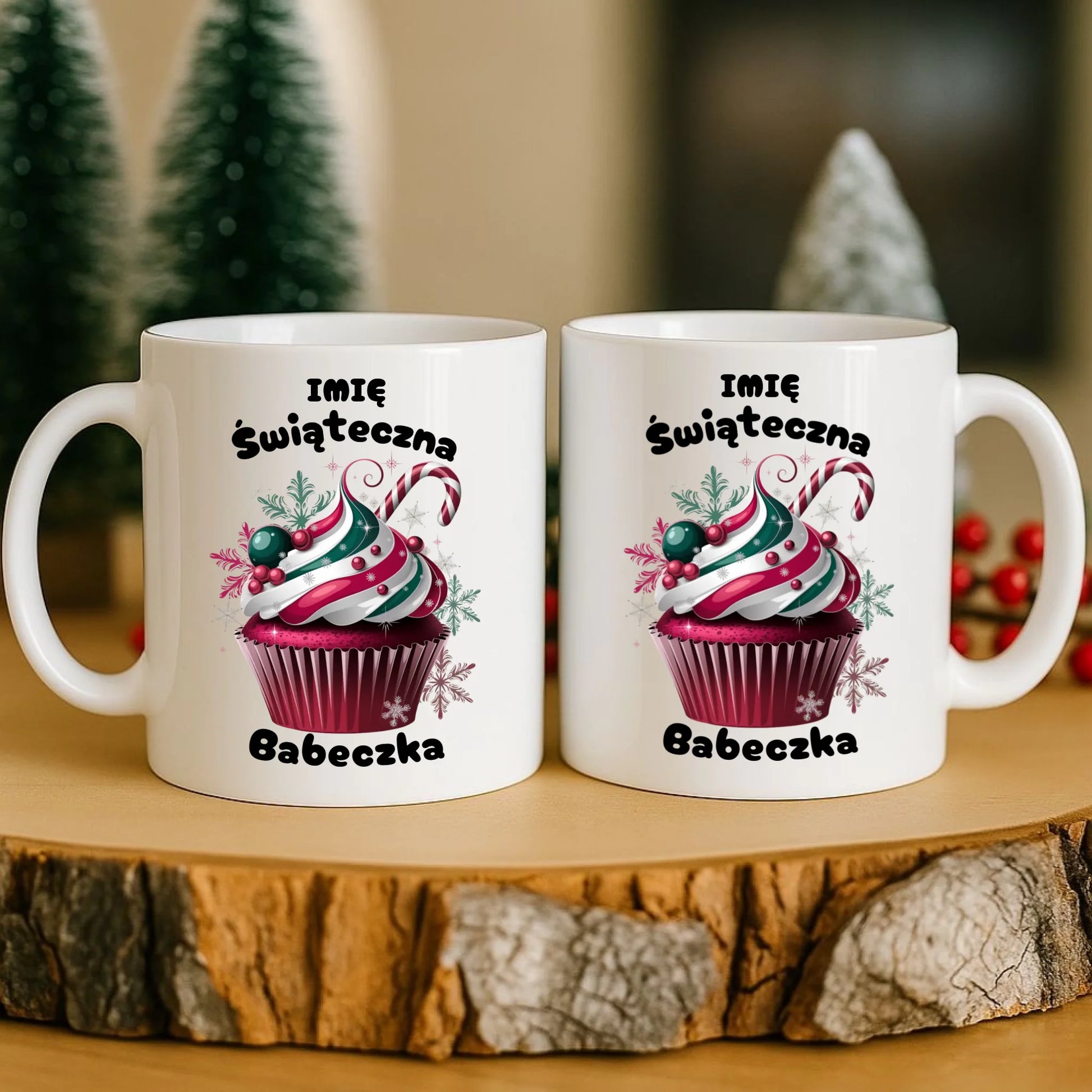 Kubek na święta - Świąteczna babeczka - personalizowany BN30 - StoryCups.pl