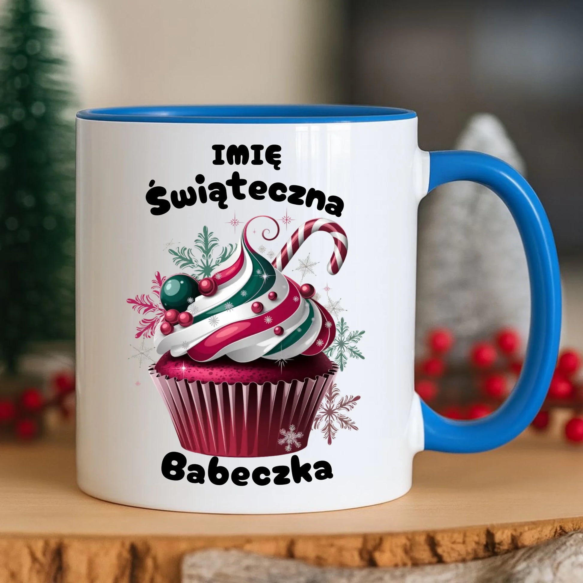 Kubek na święta - Świąteczna babeczka - personalizowany BN30 - StoryCups.pl
