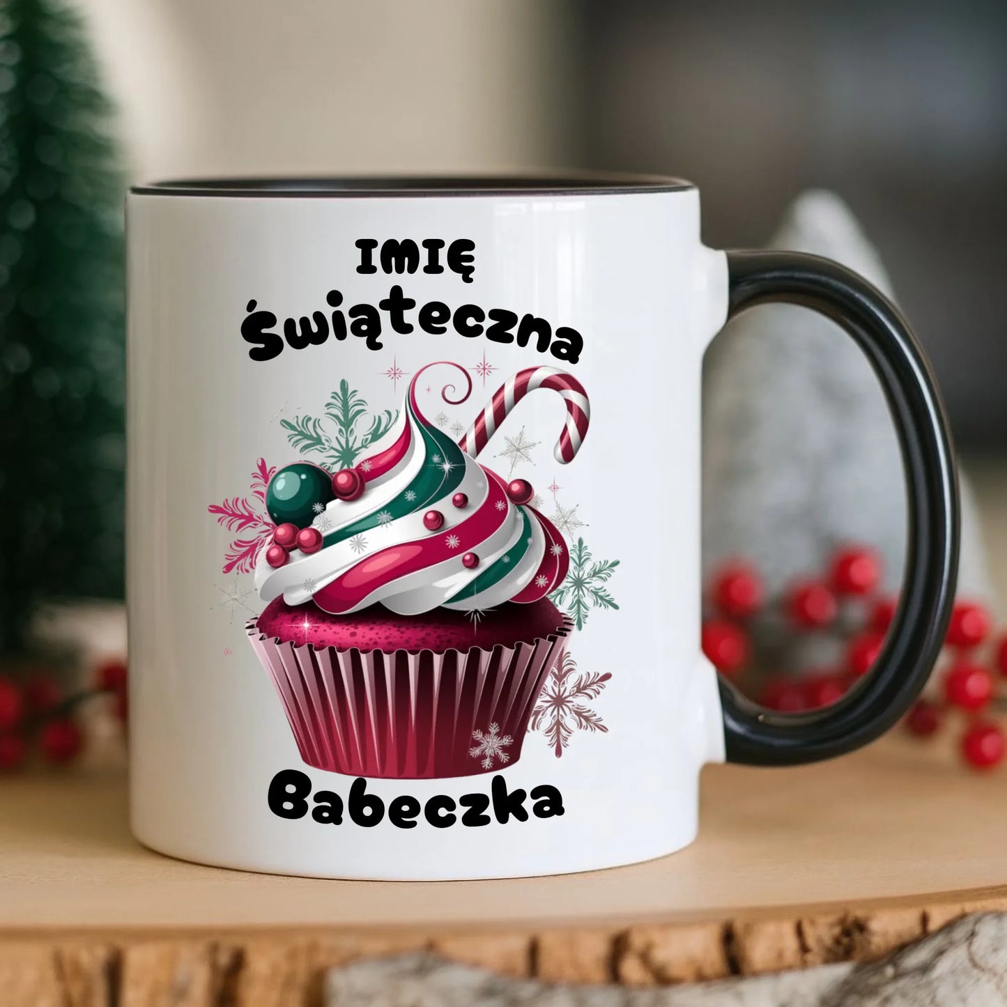 Kubek na święta - Świąteczna babeczka - personalizowany BN30 - StoryCups.pl