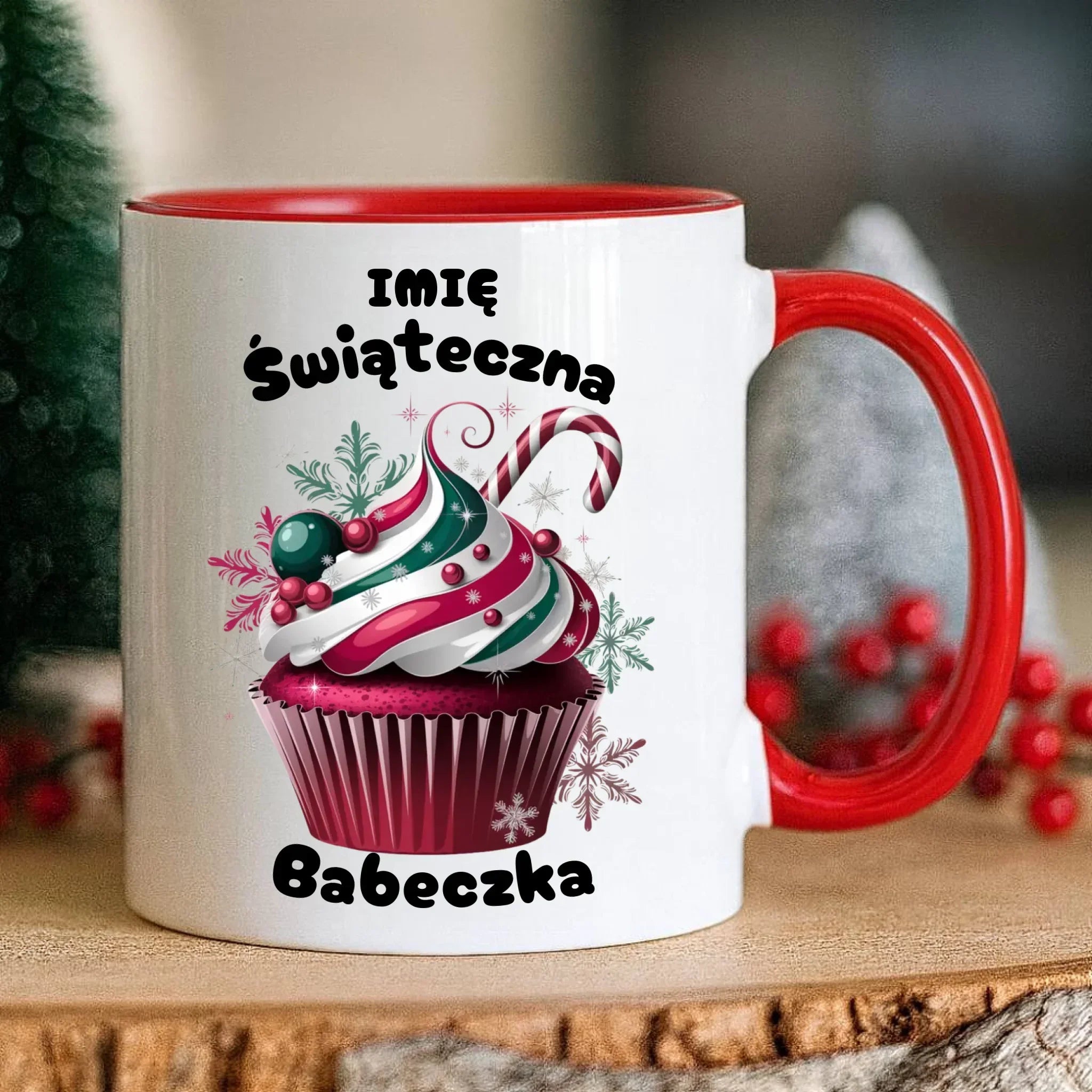 Kubek na święta - Świąteczna babeczka - personalizowany BN30 - StoryCups.pl