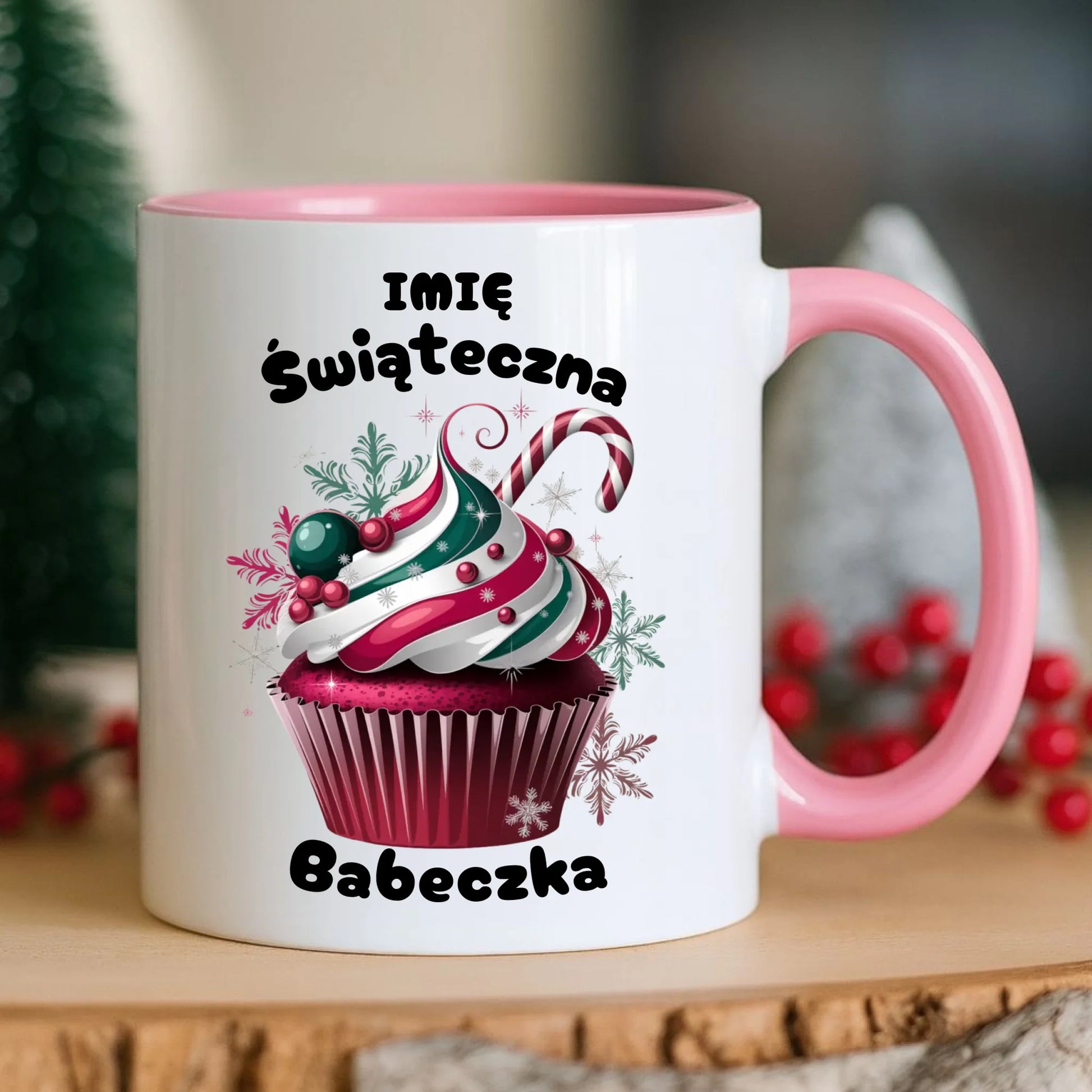 Kubek na święta - Świąteczna babeczka - personalizowany BN30 - StoryCups.pl