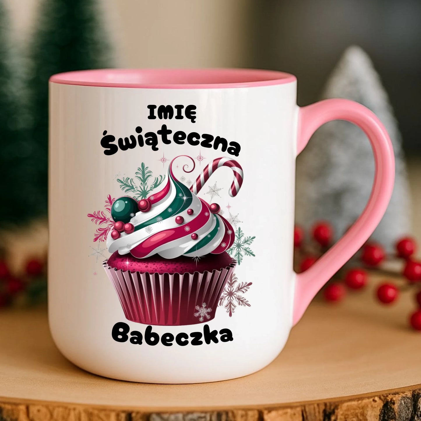 Kubek elegant na święta - Świąteczna babeczka - personalizowany BN30 - StoryCups.pl