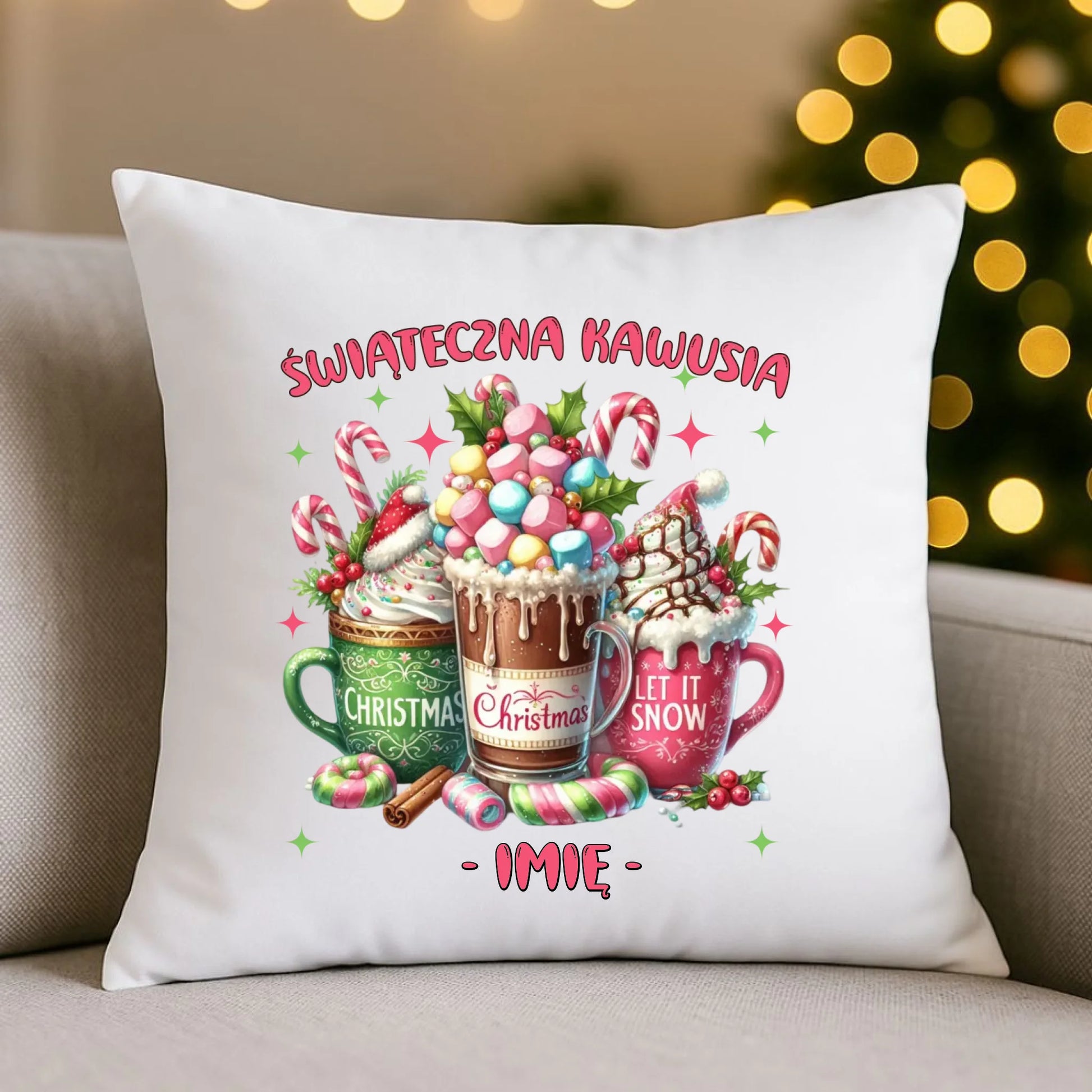 Poduszka świąteczna - Świąteczna kawusia - personalizowana BN29 - StoryCups.pl