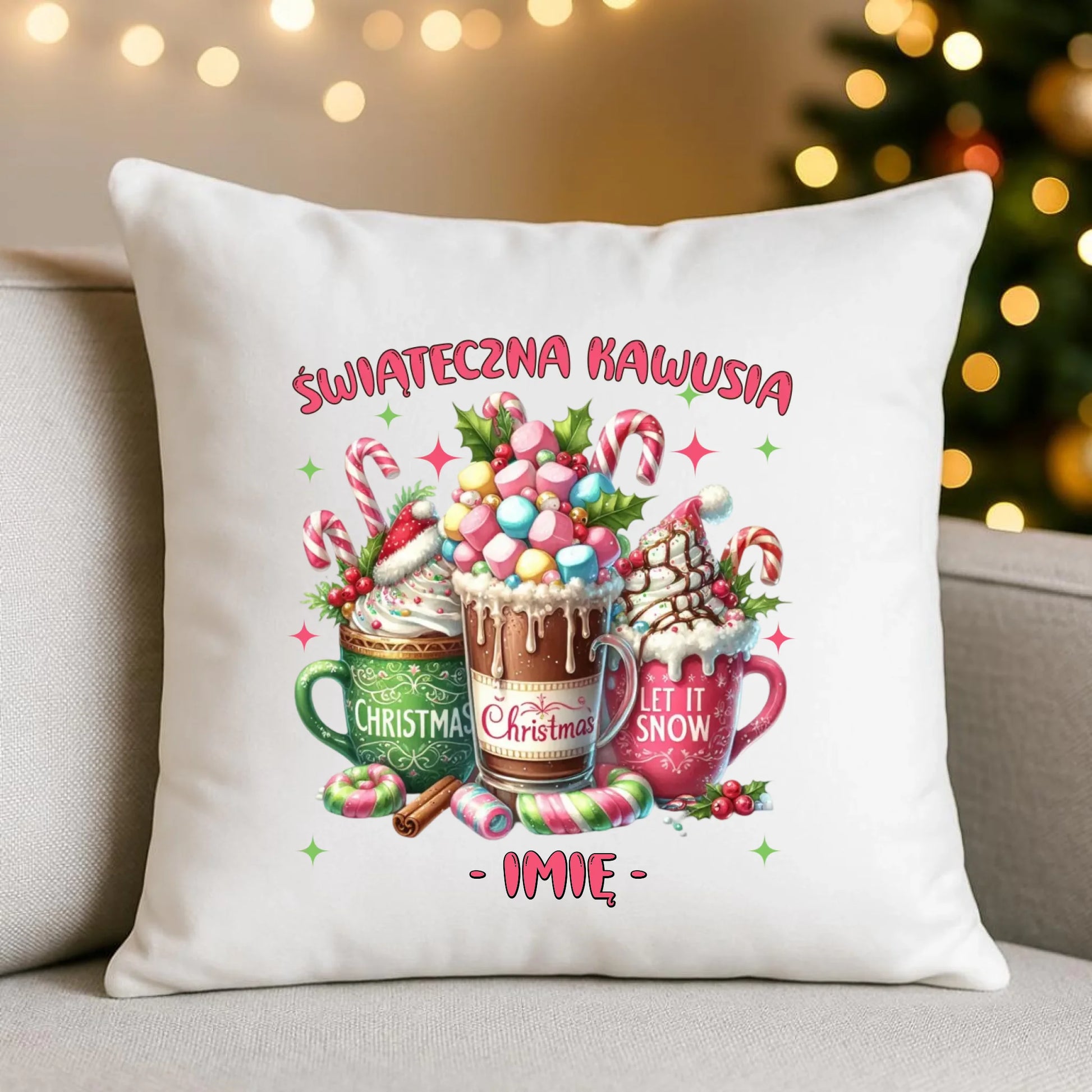 Poduszka świąteczna - Świąteczna kawusia - personalizowana BN29 - StoryCups.pl