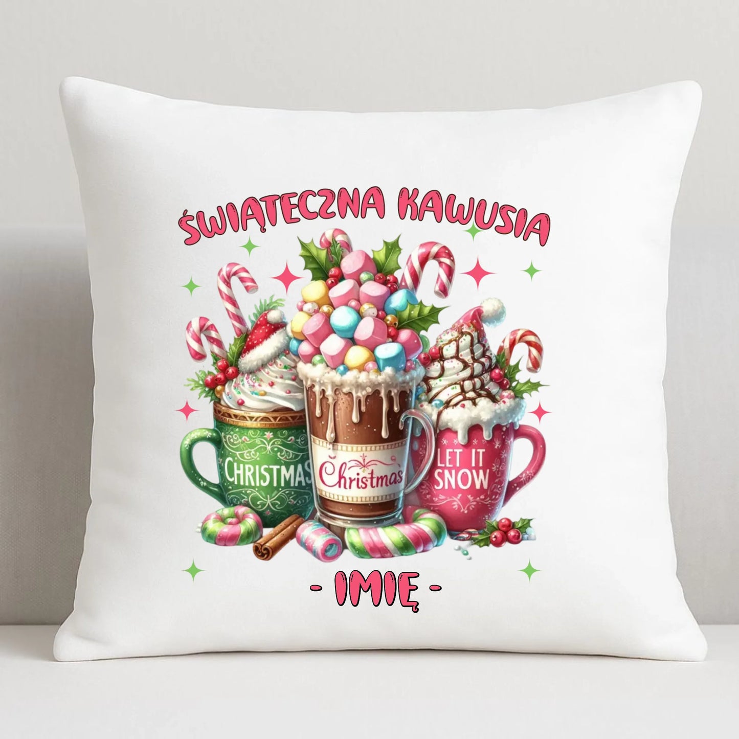 Poduszka świąteczna - Świąteczna kawusia - personalizowana BN29 - StoryCups.pl