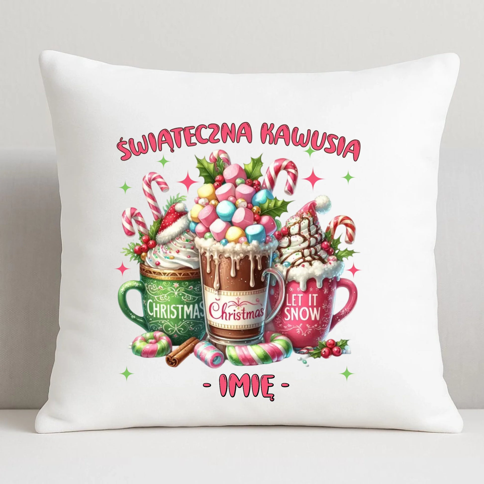 Poduszka świąteczna - Świąteczna kawusia - personalizowana BN29 - StoryCups.pl