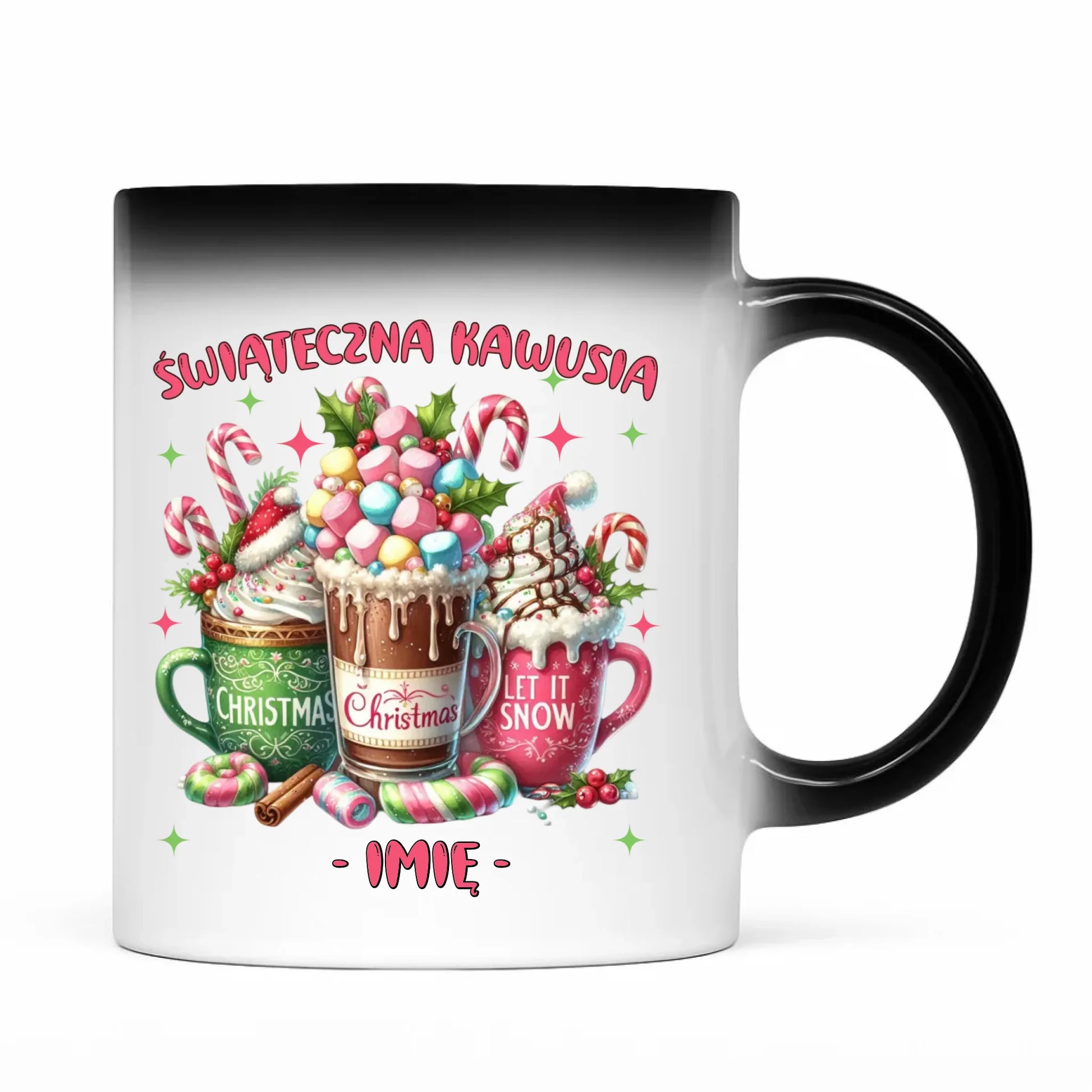 Kubek magiczny świąteczny - Świąteczna kawusia - personalizowany BN29 - StoryCups.pl