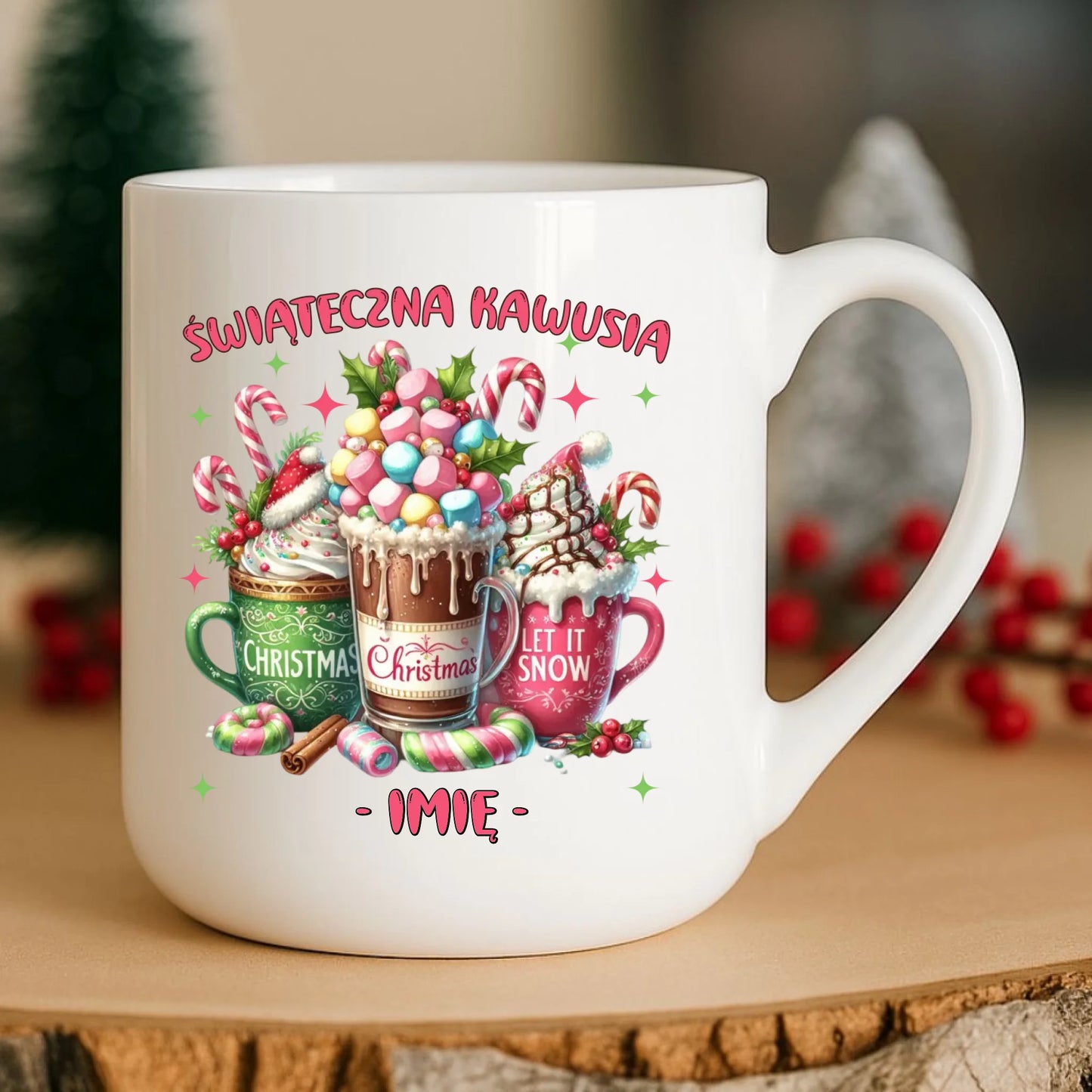Kubek elegant świąteczny - Świąteczna kawusia - personalizowany BN29 - StoryCups.pl