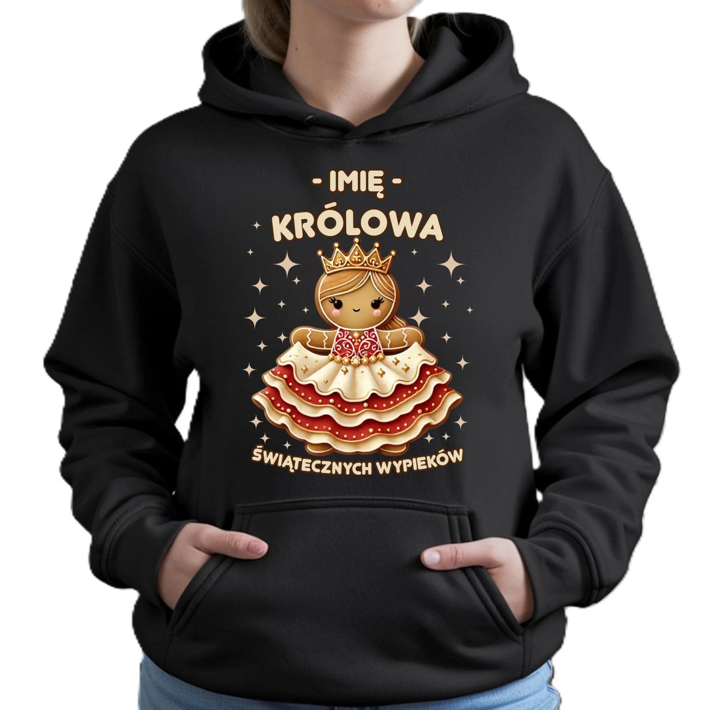 Bluza damska z kapturem świąteczna - Królowa świątecznych wypieków - personalizowana BN28 - StoryCups.pl