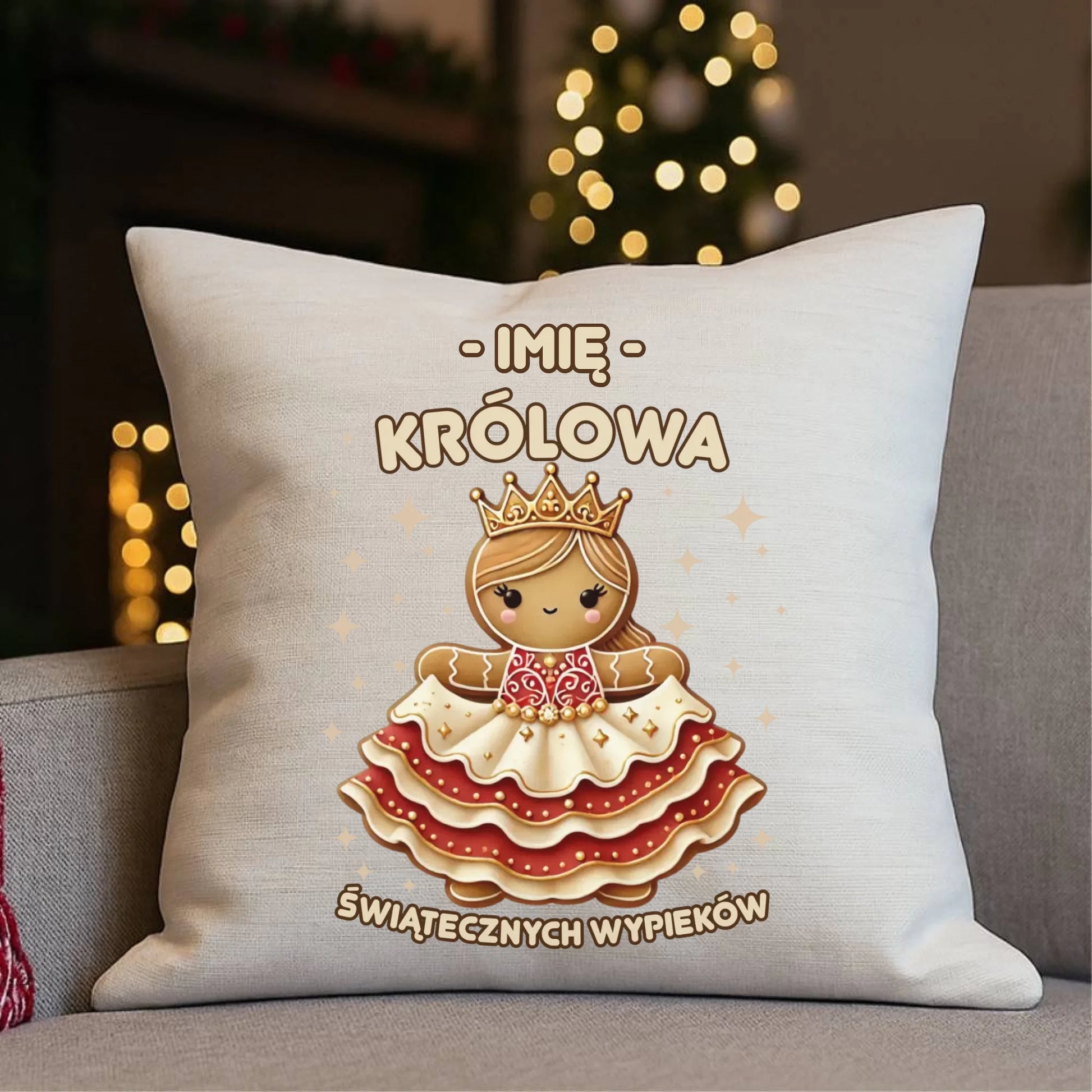 Poduszka świąteczna - Królowa świątecznych wypieków - personalizowana BN28 - StoryCups.pl