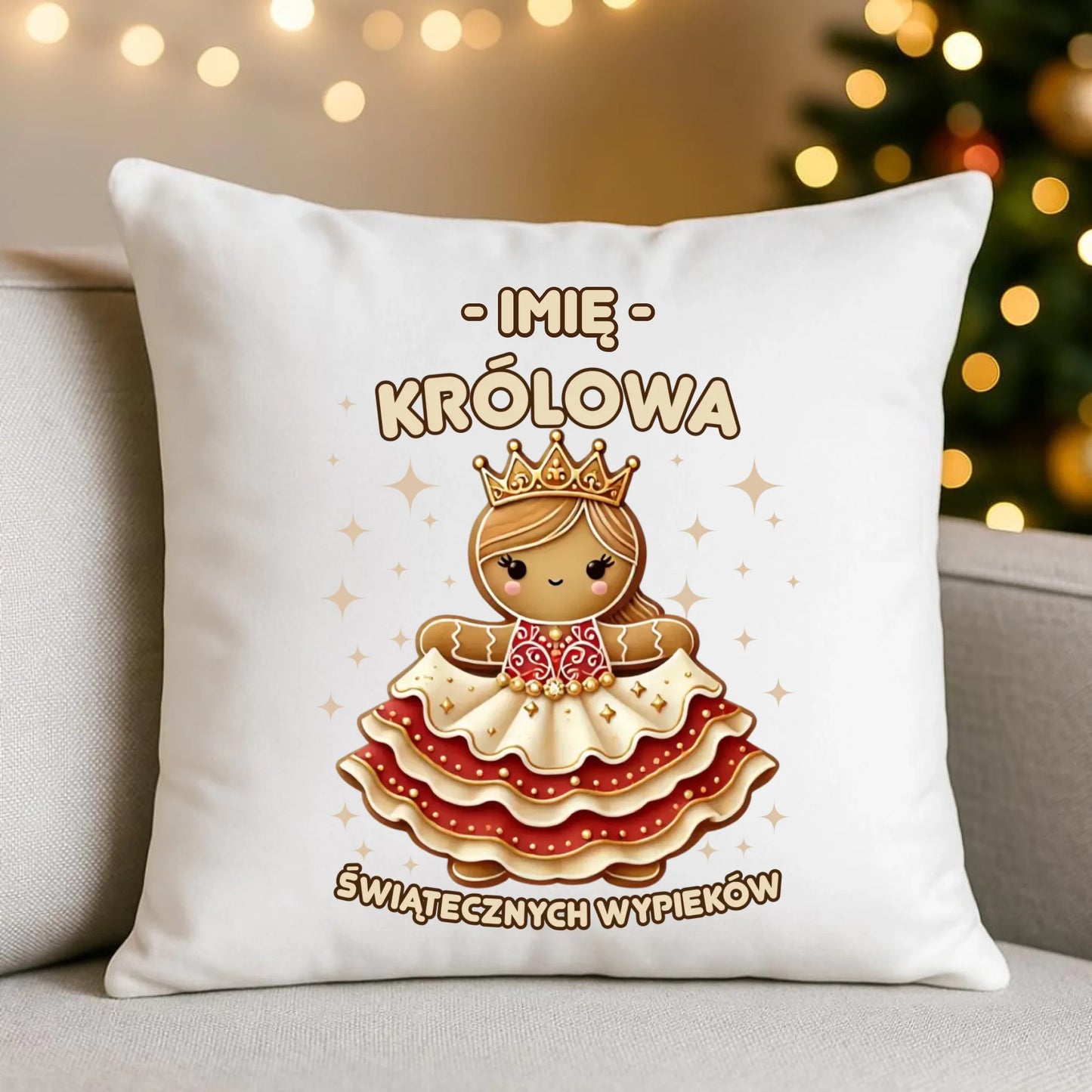 Poduszka świąteczna - Królowa świątecznych wypieków - personalizowana BN28 - StoryCups.pl