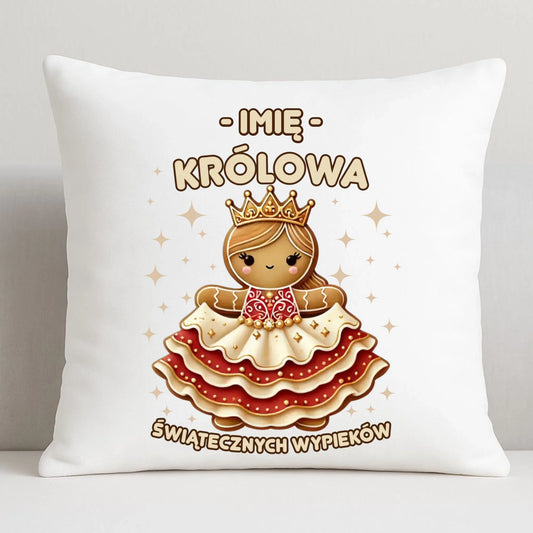 Poduszka świąteczna - Królowa świątecznych wypieków - personalizowana BN28 - StoryCups.pl