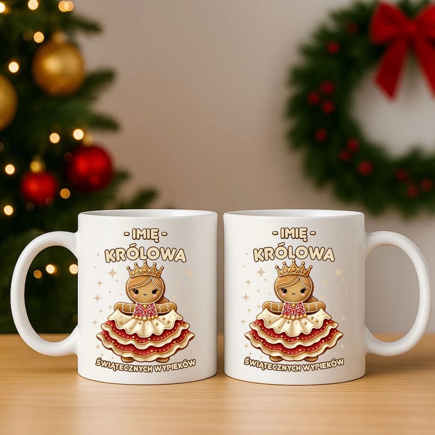 Zestaw poduszka i kubek świąteczny - Królowa świątecznych wypieków - personalizowany BN28 - StoryCups.pl