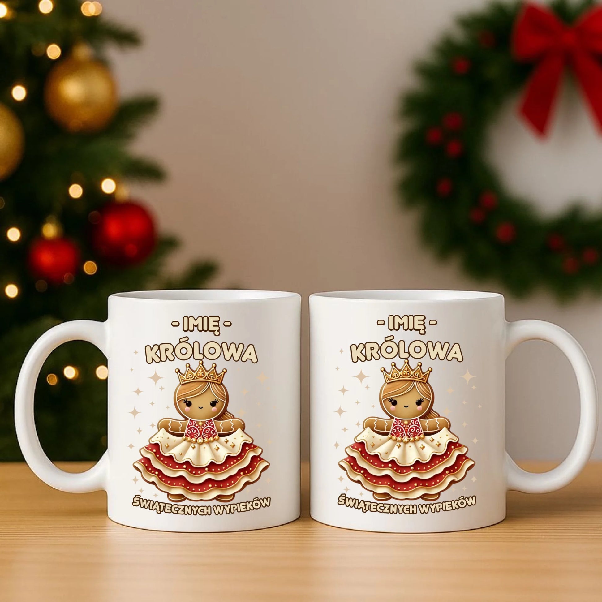 Zestaw poduszka i kubek świąteczny - Królowa świątecznych wypieków - personalizowany BN28 - StoryCups.pl