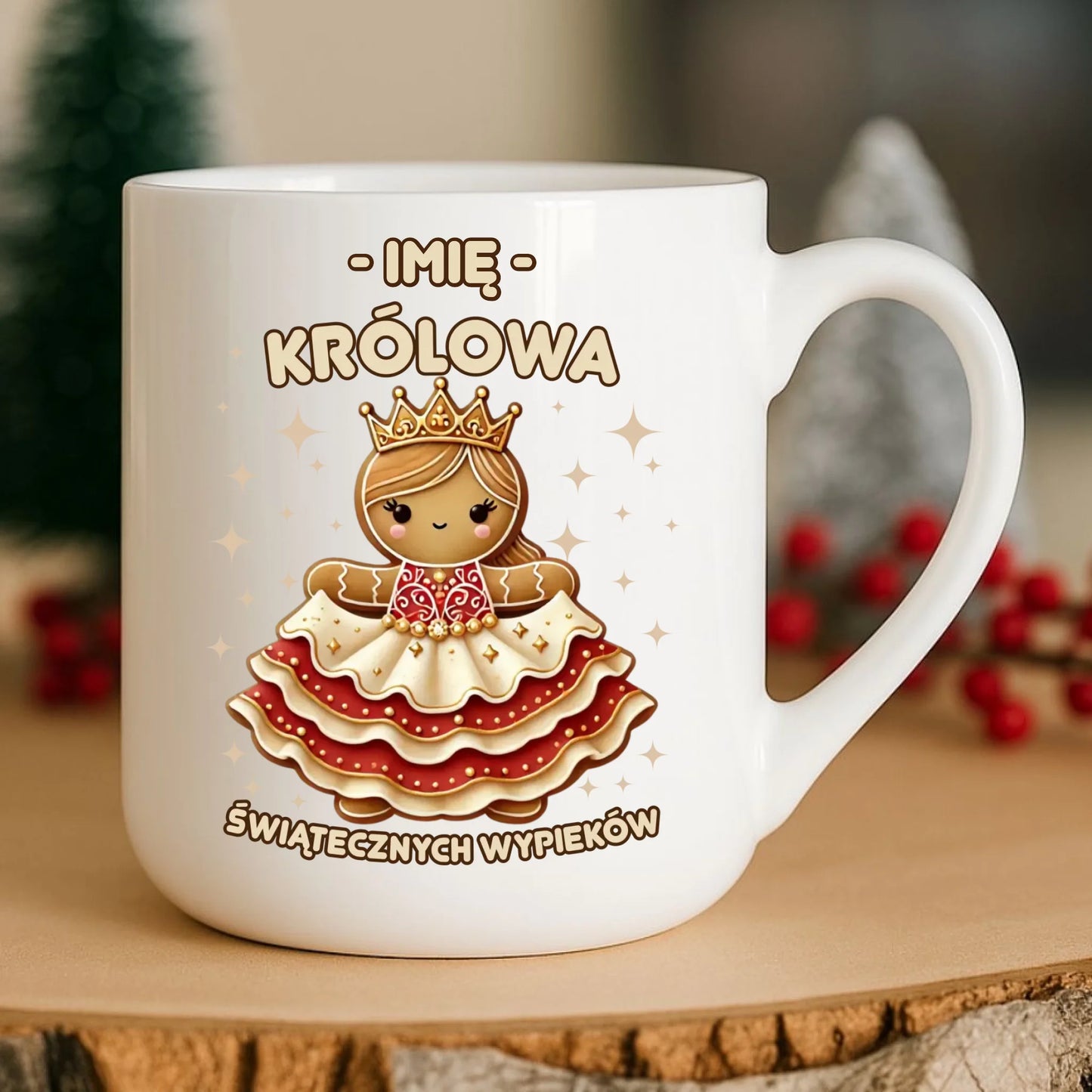 Kubek elegant świąteczny - Królowa świątecznych wypieków - personalizowany BN28 - StoryCups.pl