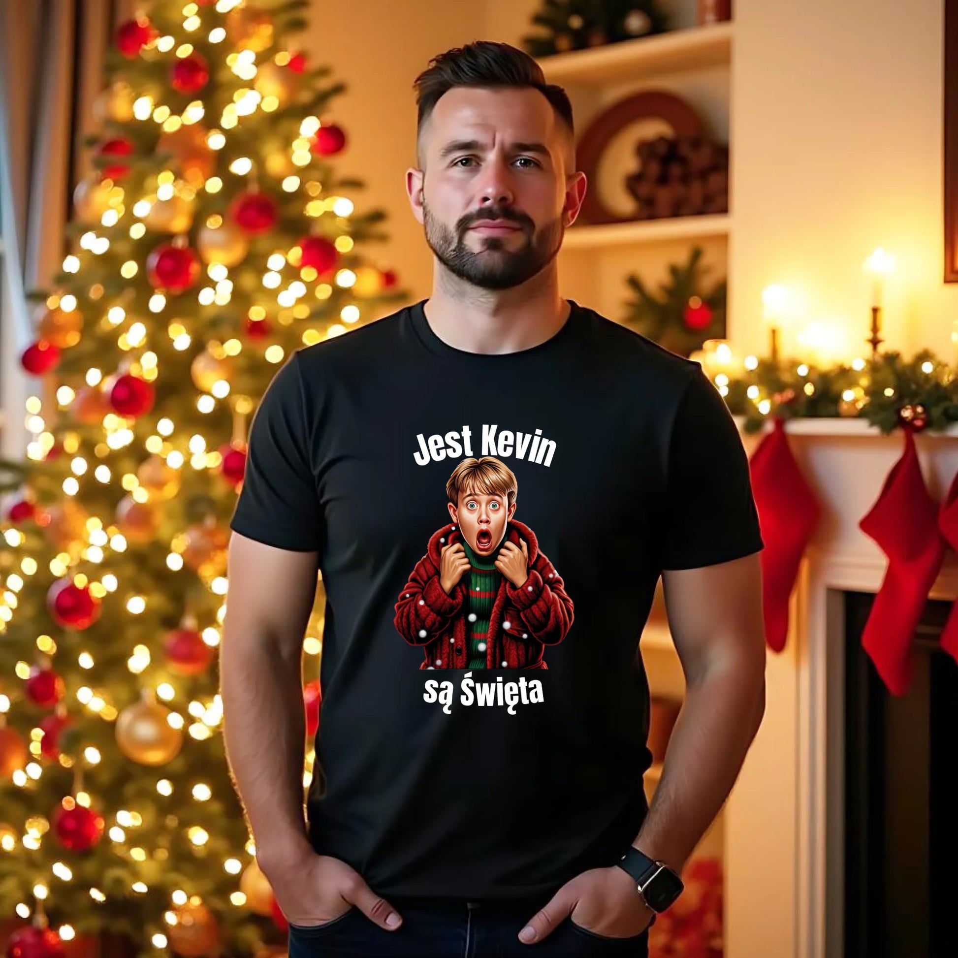 Koszulka męska świąteczna - Jest Kevin są święta BN27 - StoryCups.pl