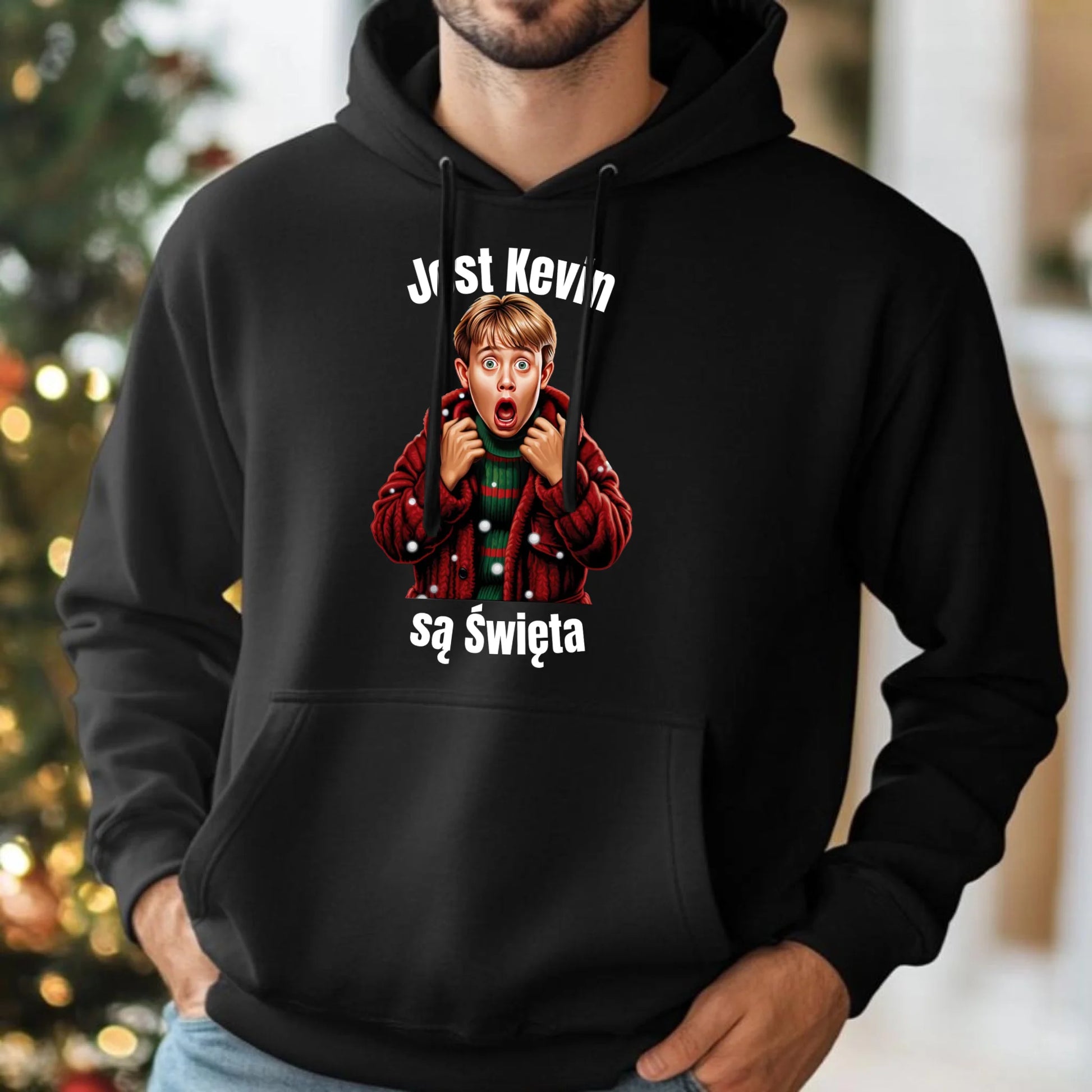 Bluza męska z kapturem świąteczna - Jest Kevin są święta BN27 - StoryCups.pl